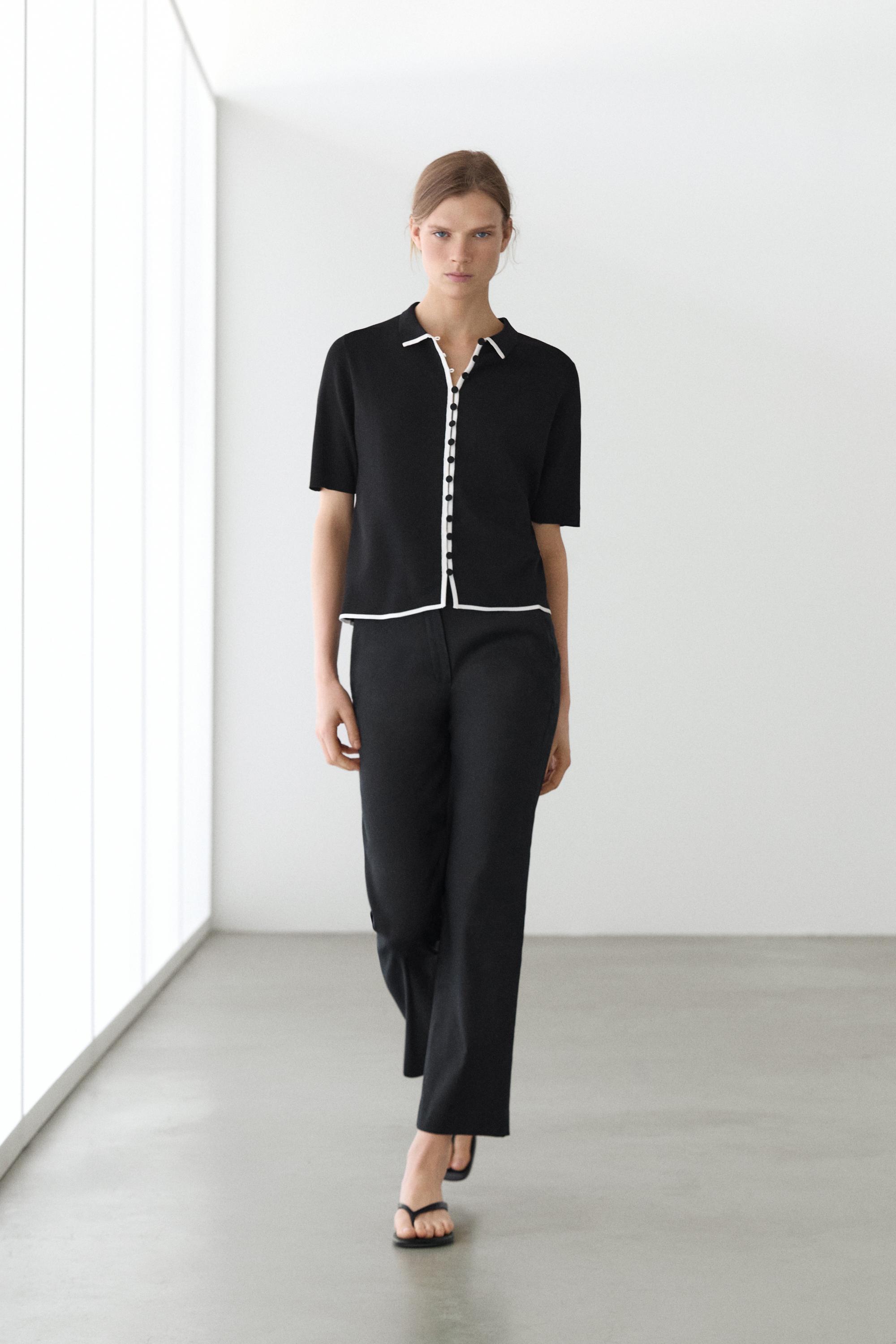 Contrast short sleeve cardigan