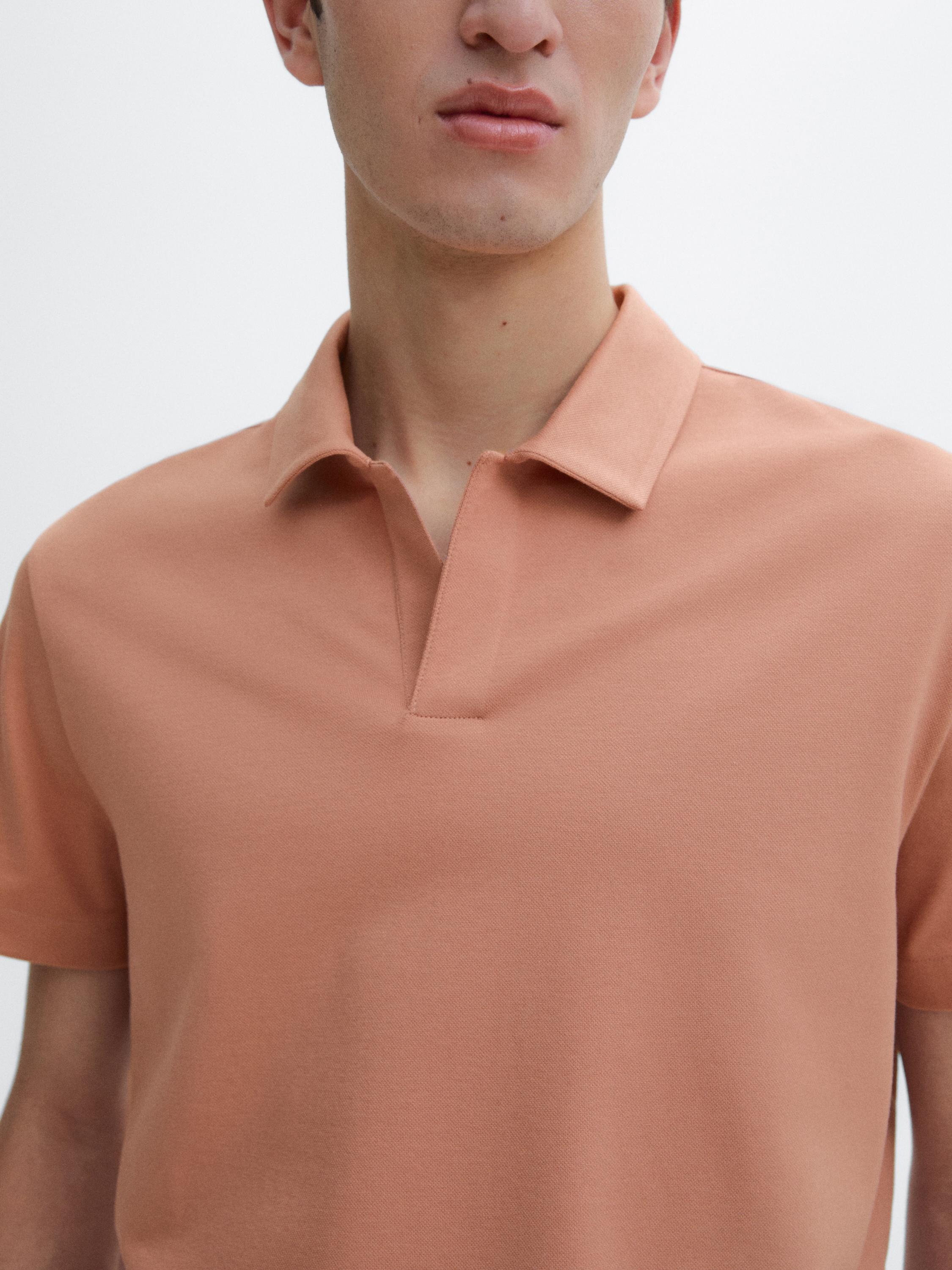 Cotton blend short sleeve polo shirt