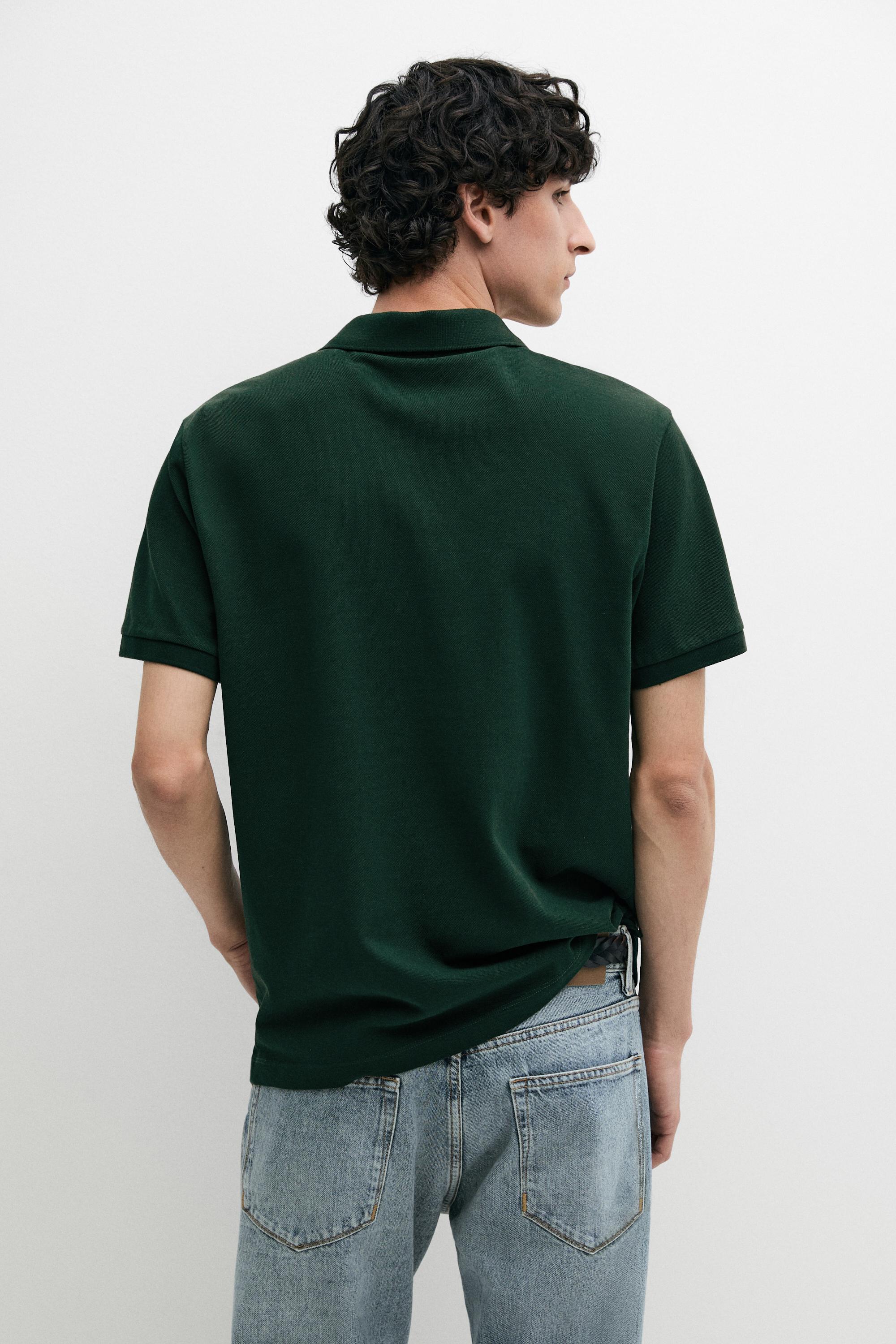 Micro-textured cotton piqué polo shirt — BOTTLE