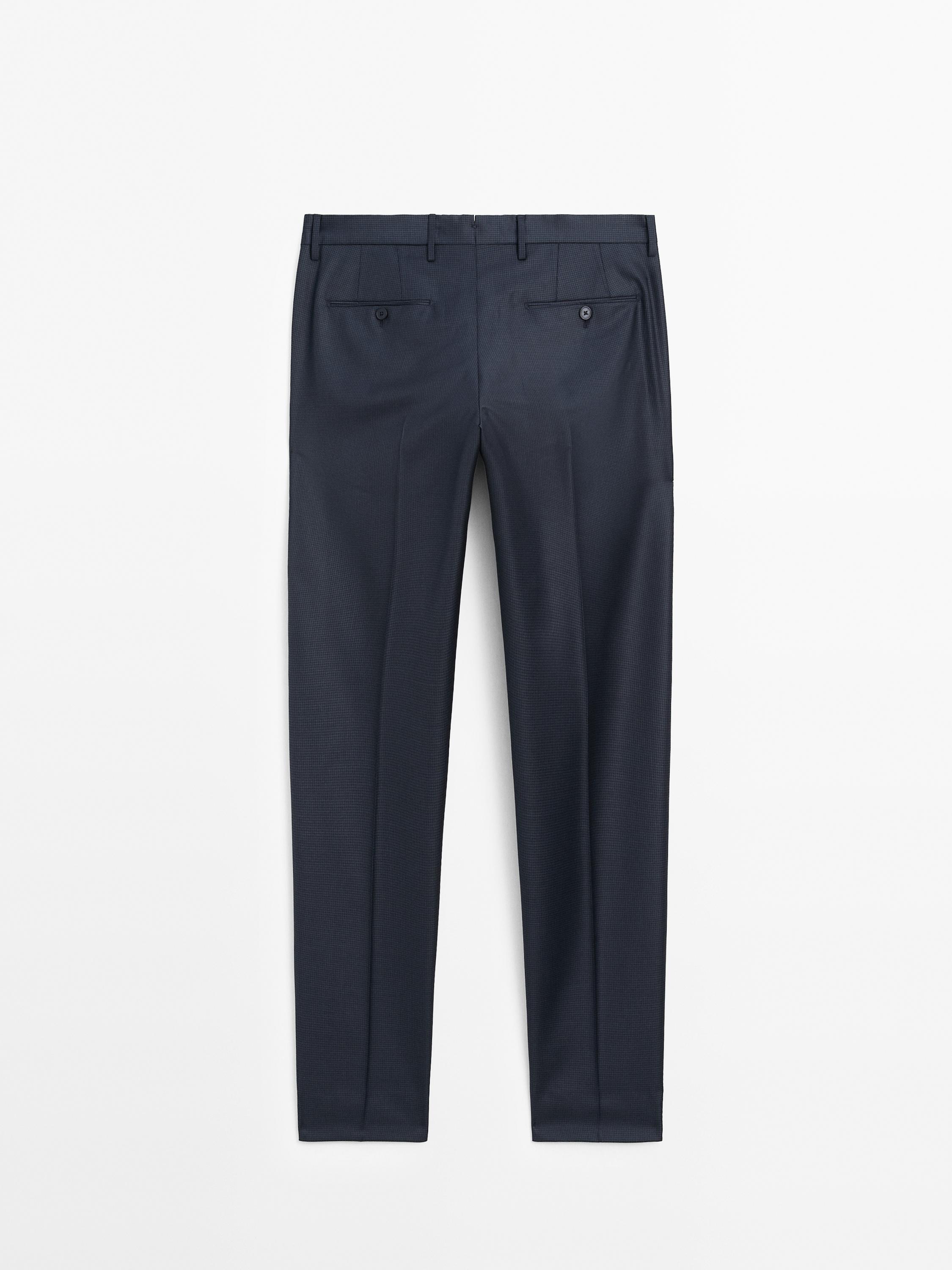 Wool houndstooth trousers