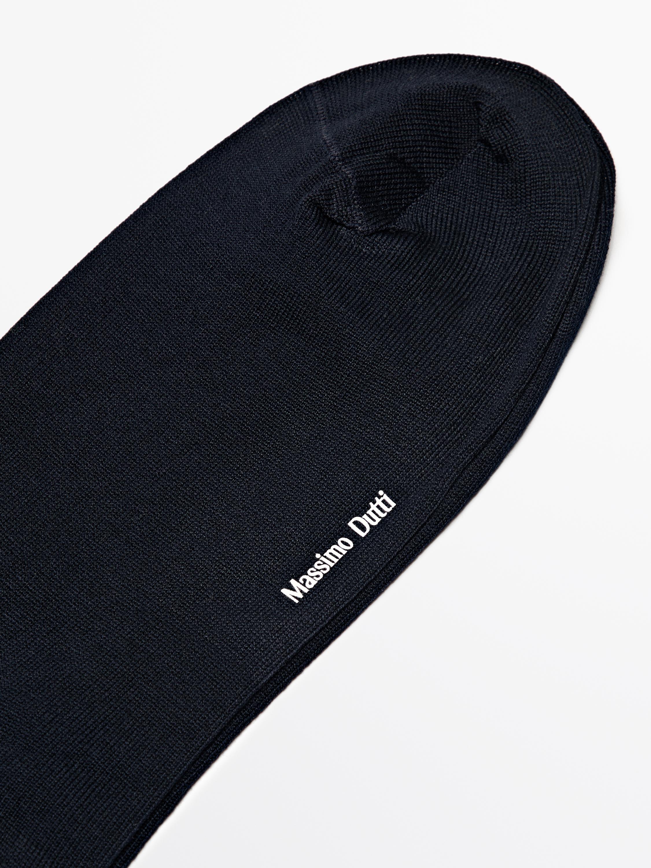Mercerised cotton blend long socks