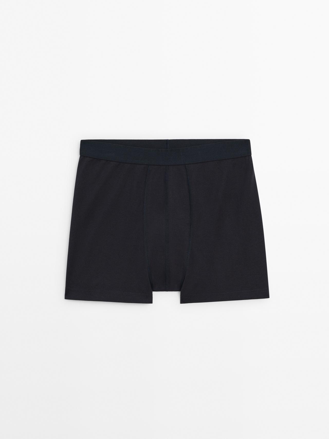 Massimo Dutti - Herre - Boxershorts I Bomuldsblanding - Marineblå - M