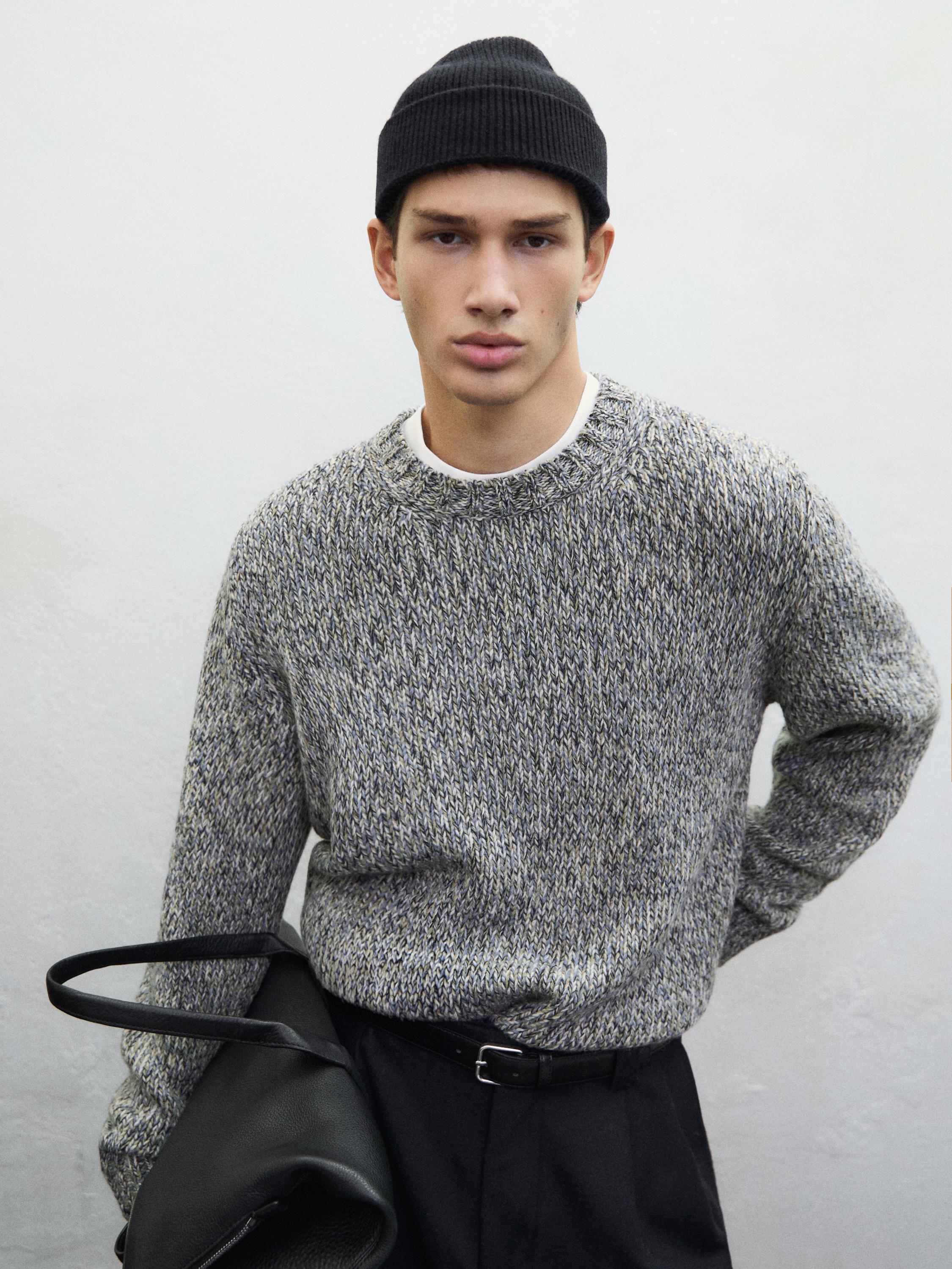 Wool blend mouliné sweater