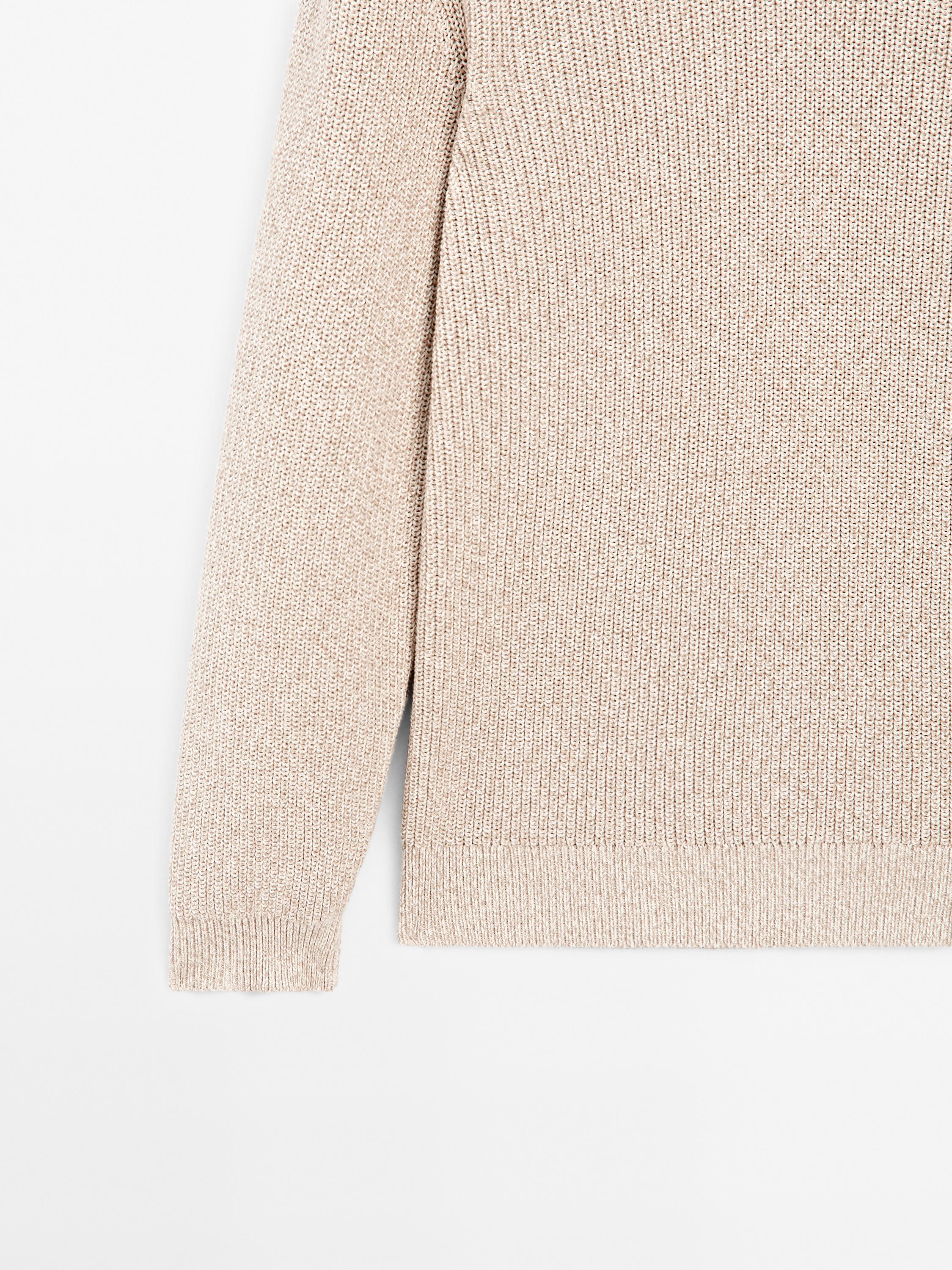 100% cotton ribbed knit sweater