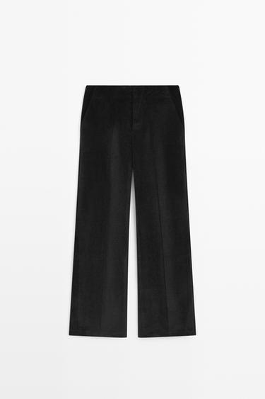 Palazzo corduroy pants — BLACK 2