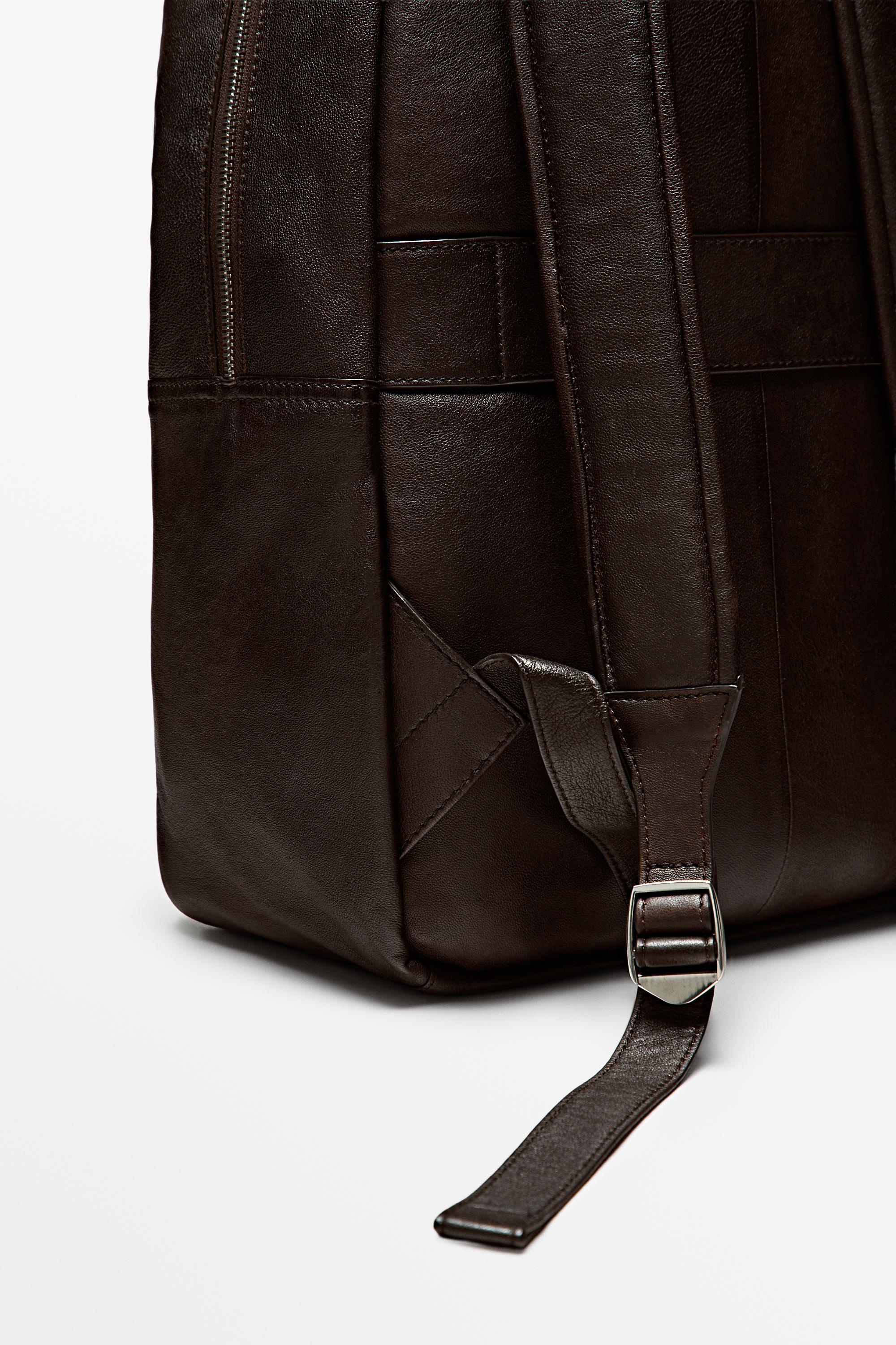 Nappa leather backpack — BROWN