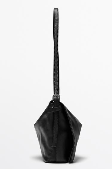 Nappa leather mini bag with stitch detail — BLACK 4