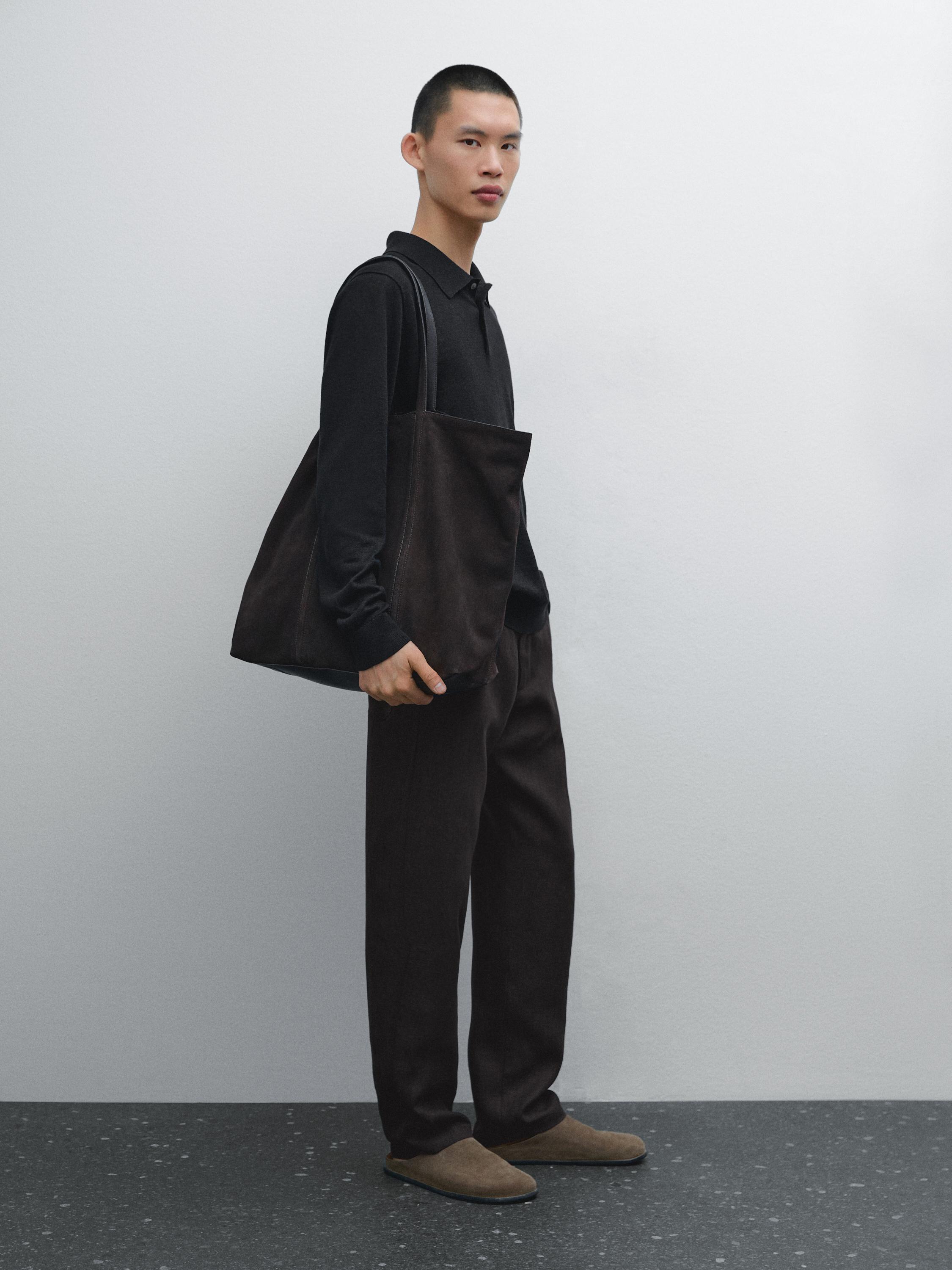 Faux jean relaxed fit en lin