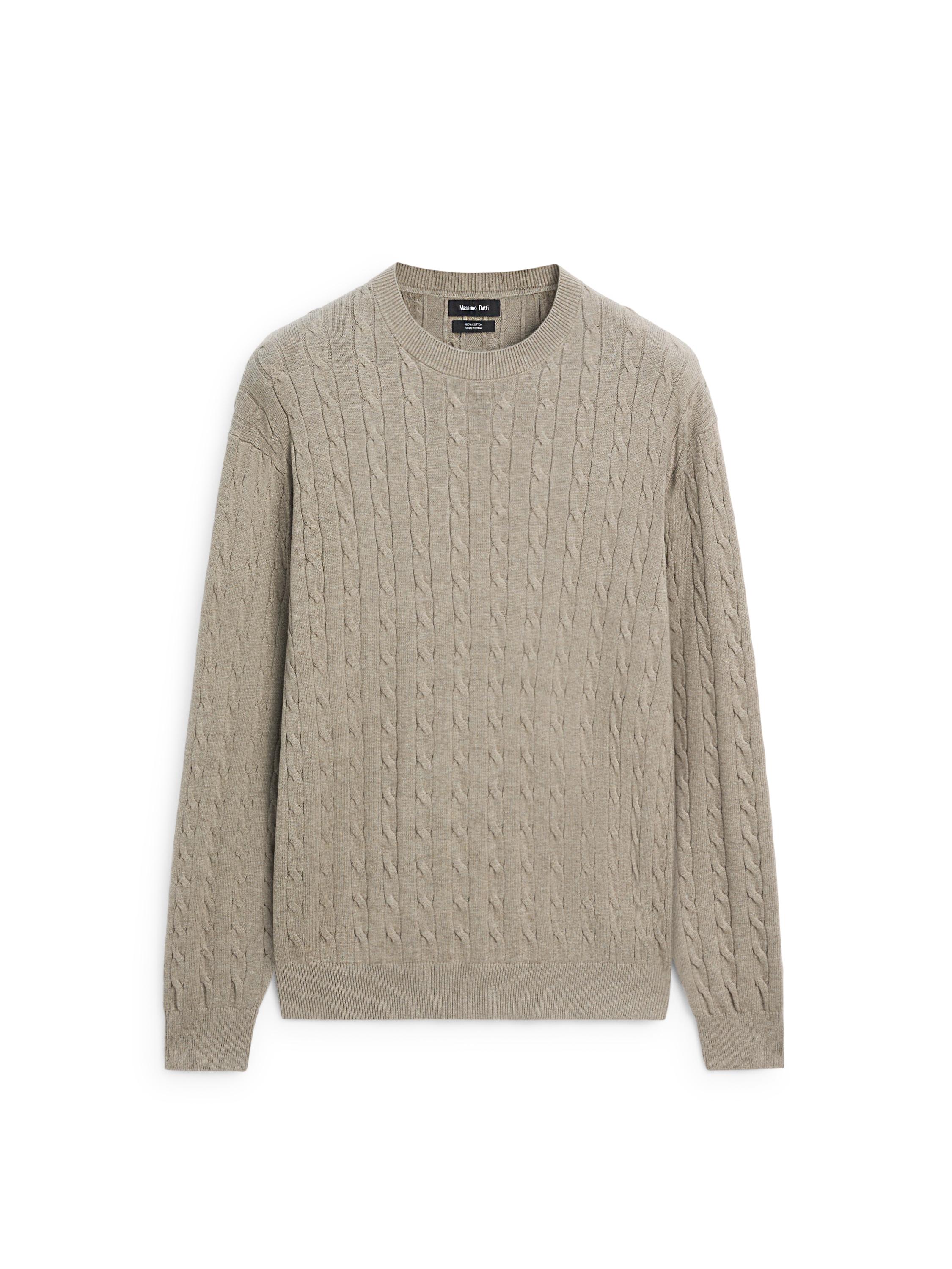 100% cotton cable-knit sweater — Washed