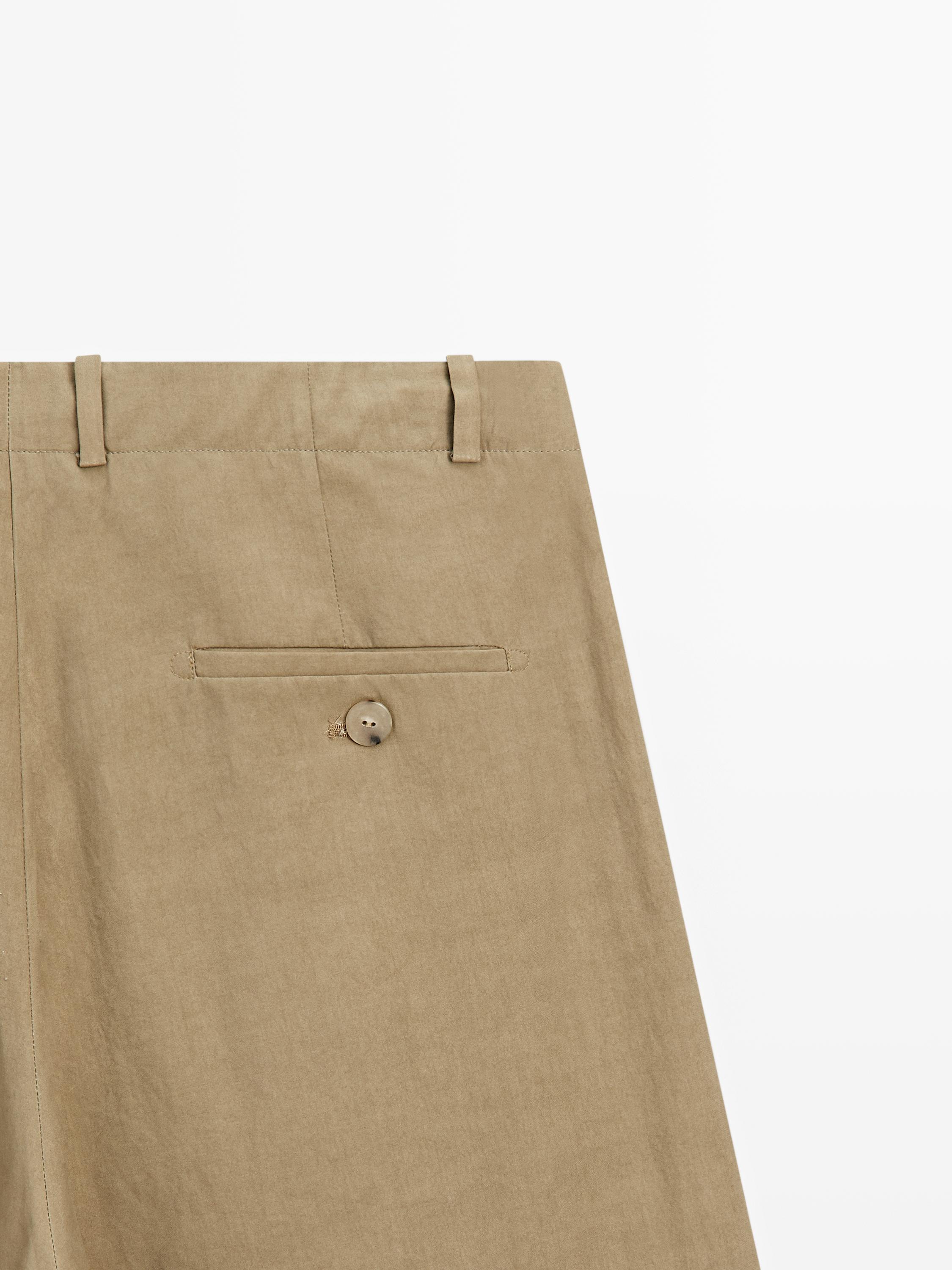 Bermuda shorts with crossover fastening - STUDIO — KHAKI