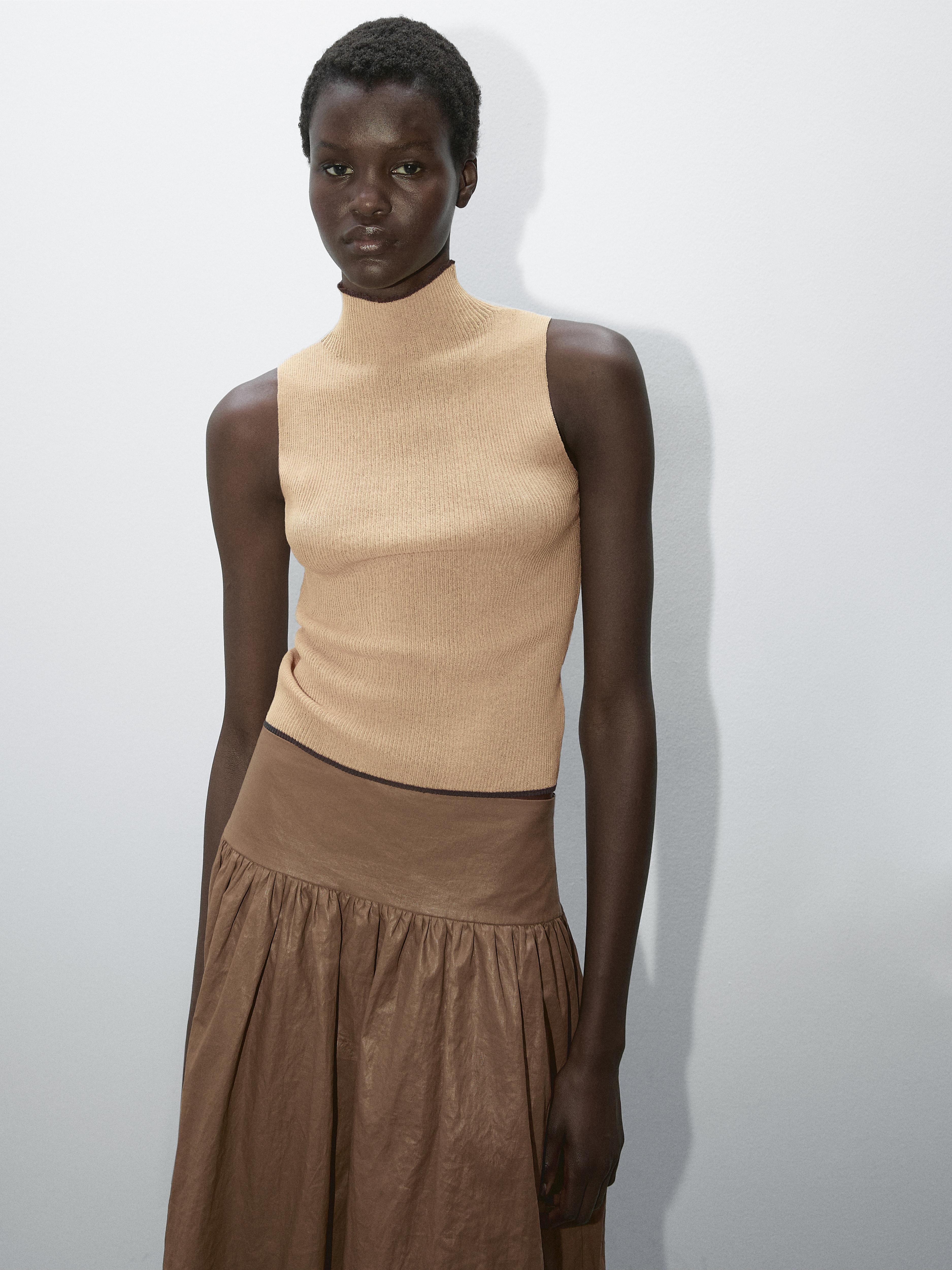 Ribbed cotton blend top - Studio