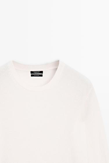 100% cashmere long sleeve sweater — CREAM 4