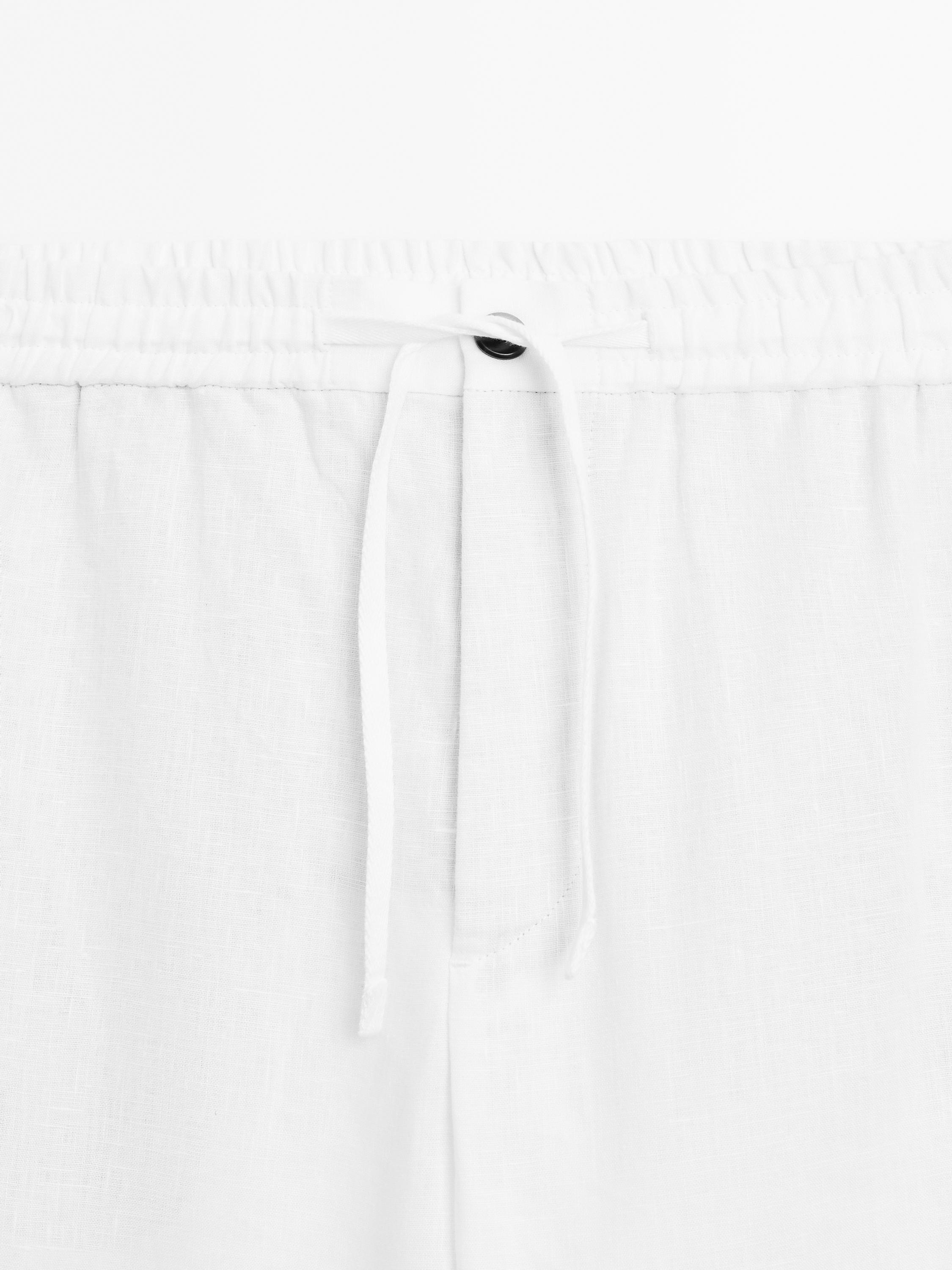 100% linen jogger fit trousers