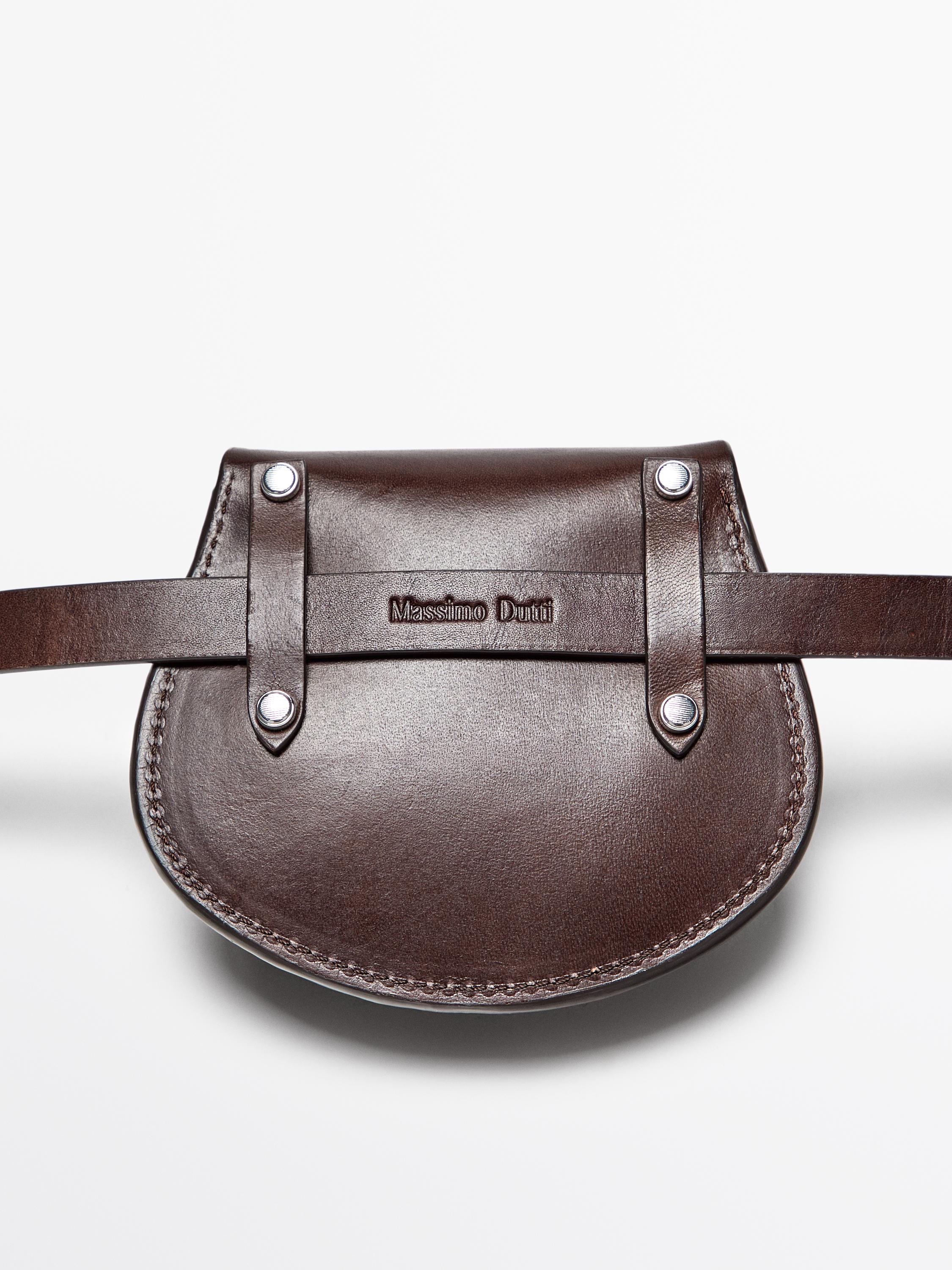 Ceinture pochette en cuir nappa
