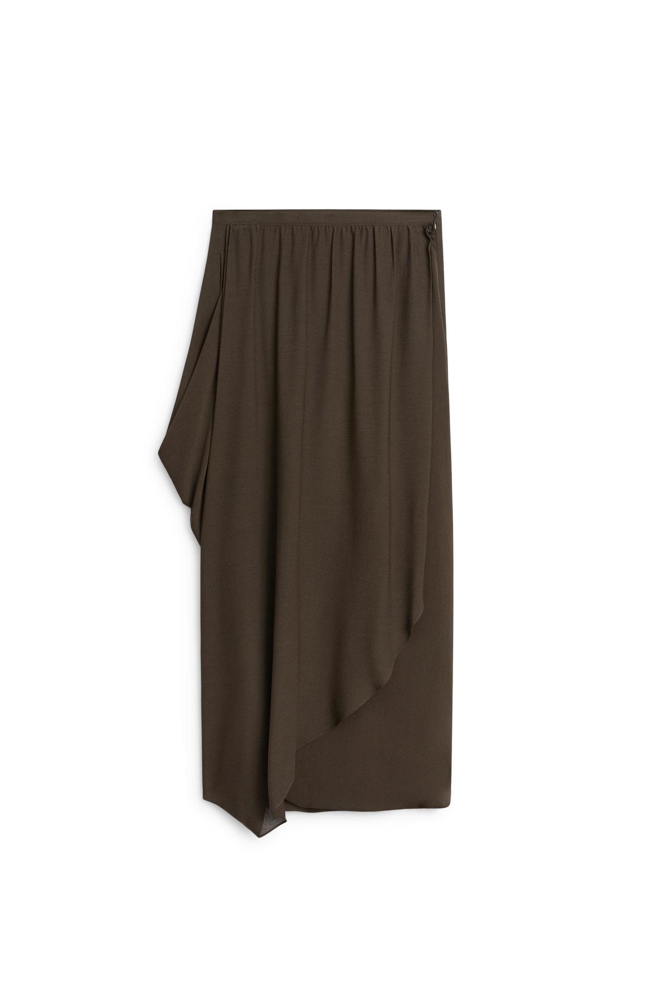 Flowy asymmetric midi skirt - LIMITED EDITION — MOLE BROWN