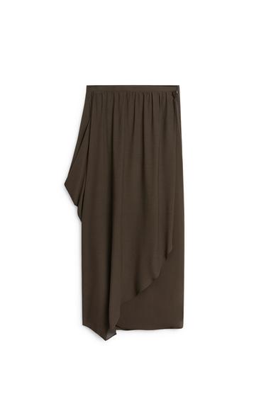 Flowy asymmetric midi skirt - LIMITED EDITION — MOLE BROWN 5