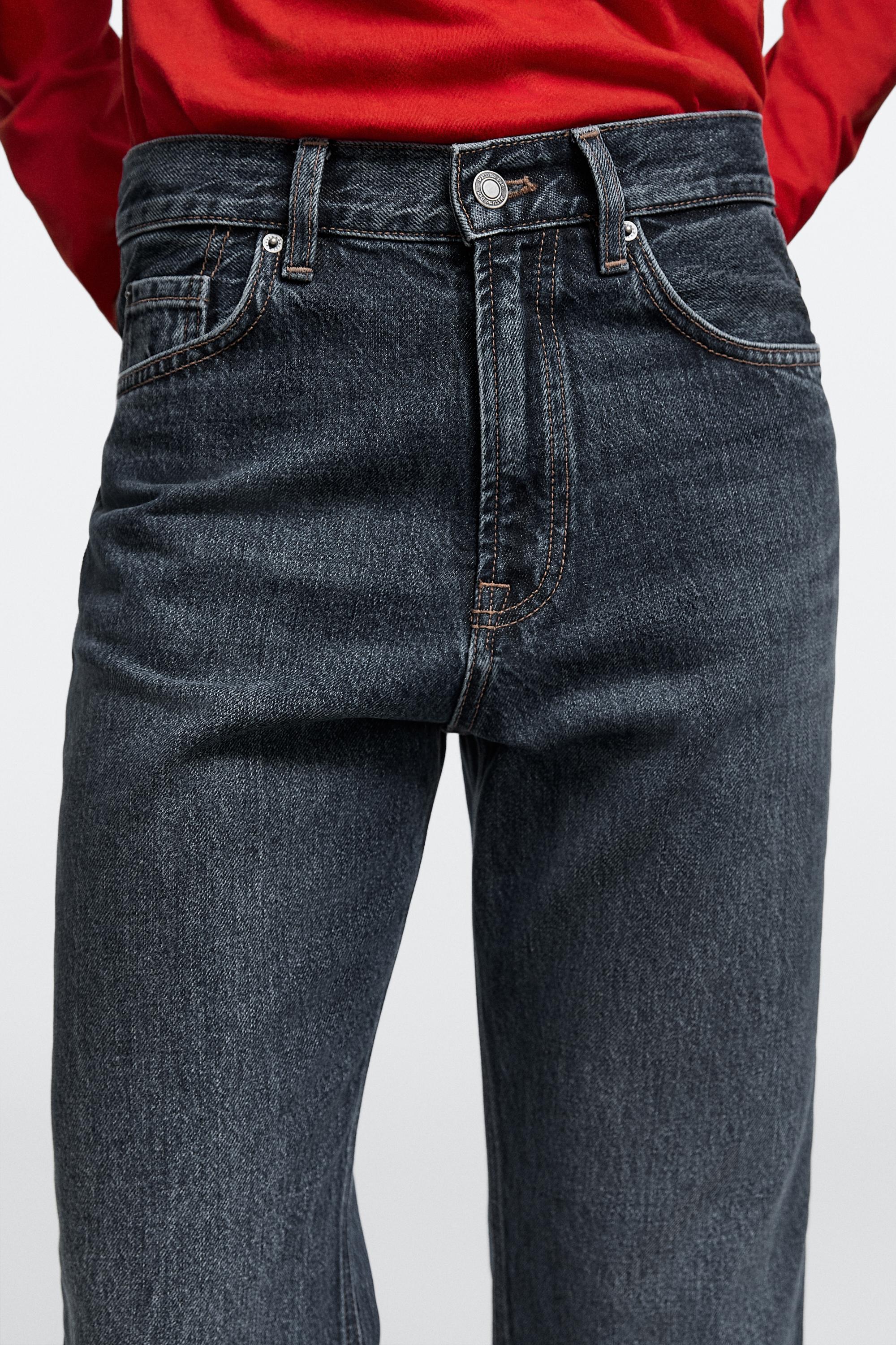 High-waist straight-leg jeans — MEDIUM BLUE