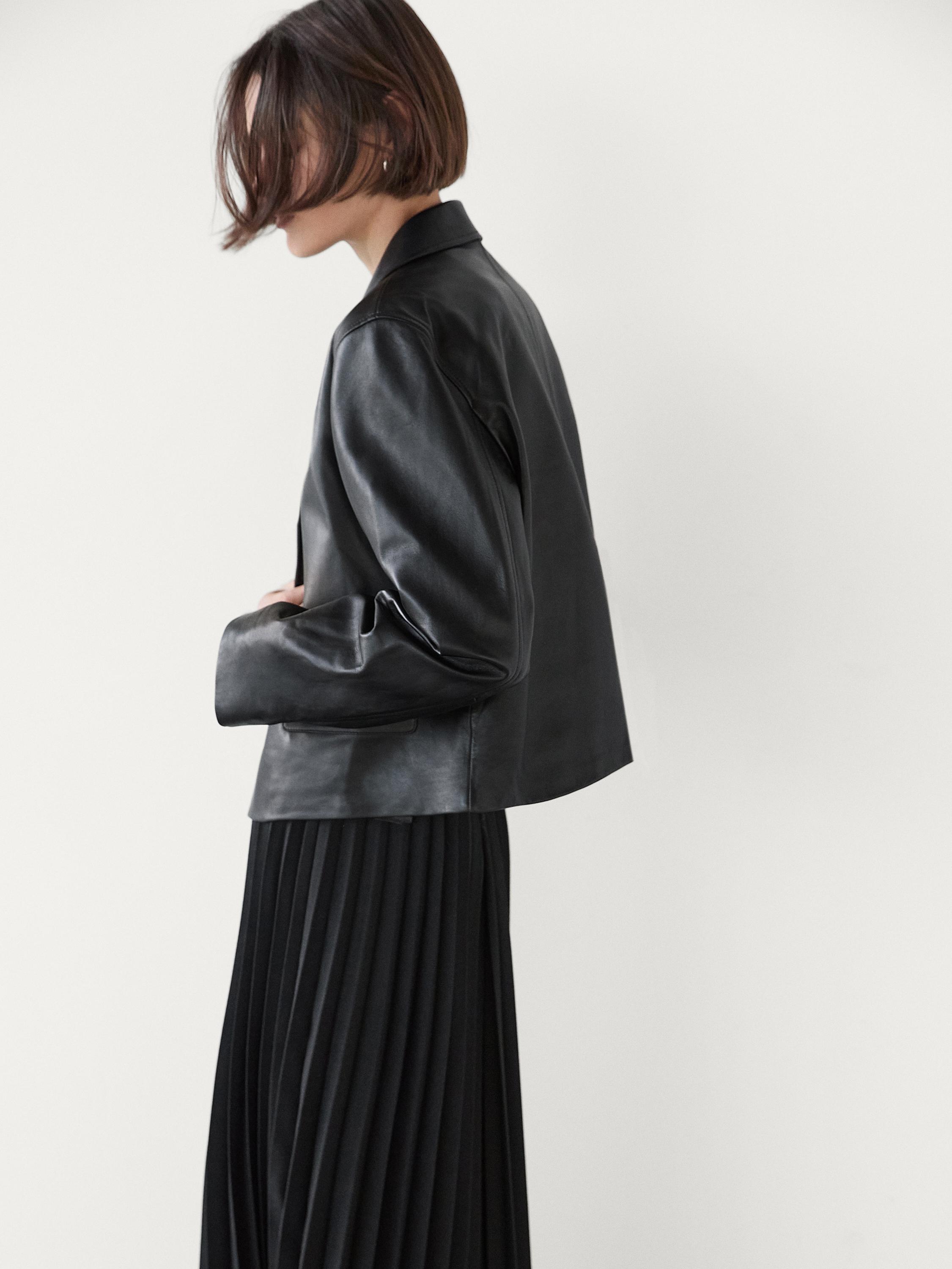 Flowing pleated midi skirt