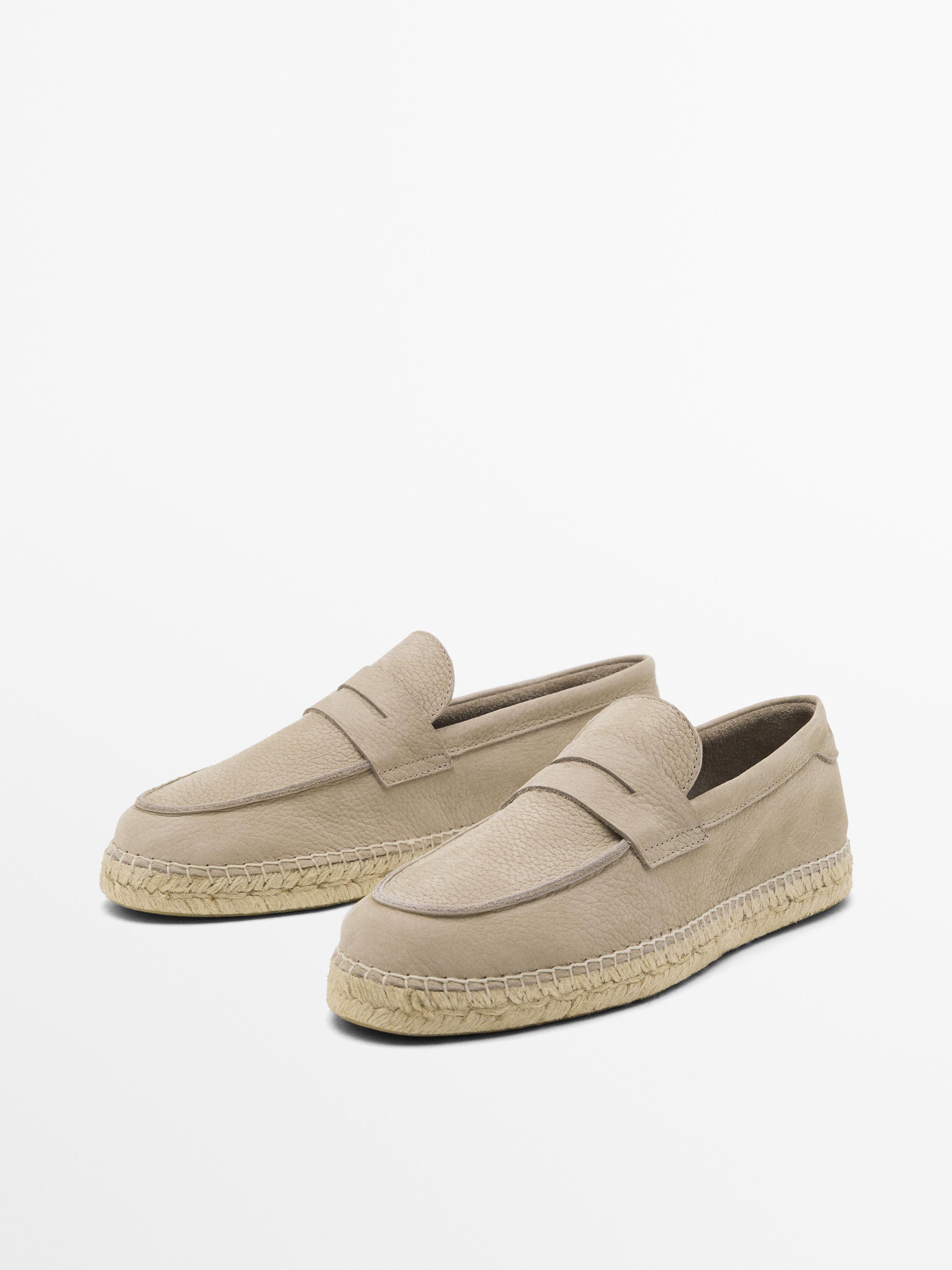 Nubuck penny strap espadrilles
