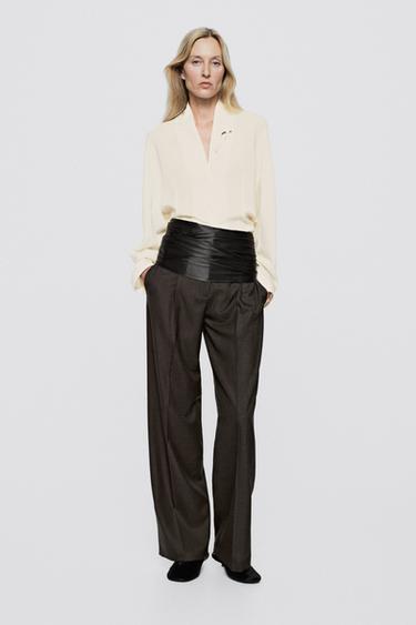 Flowing shirt with tuxedo-style collar detail - LIMITED EDITION — CREAM 1