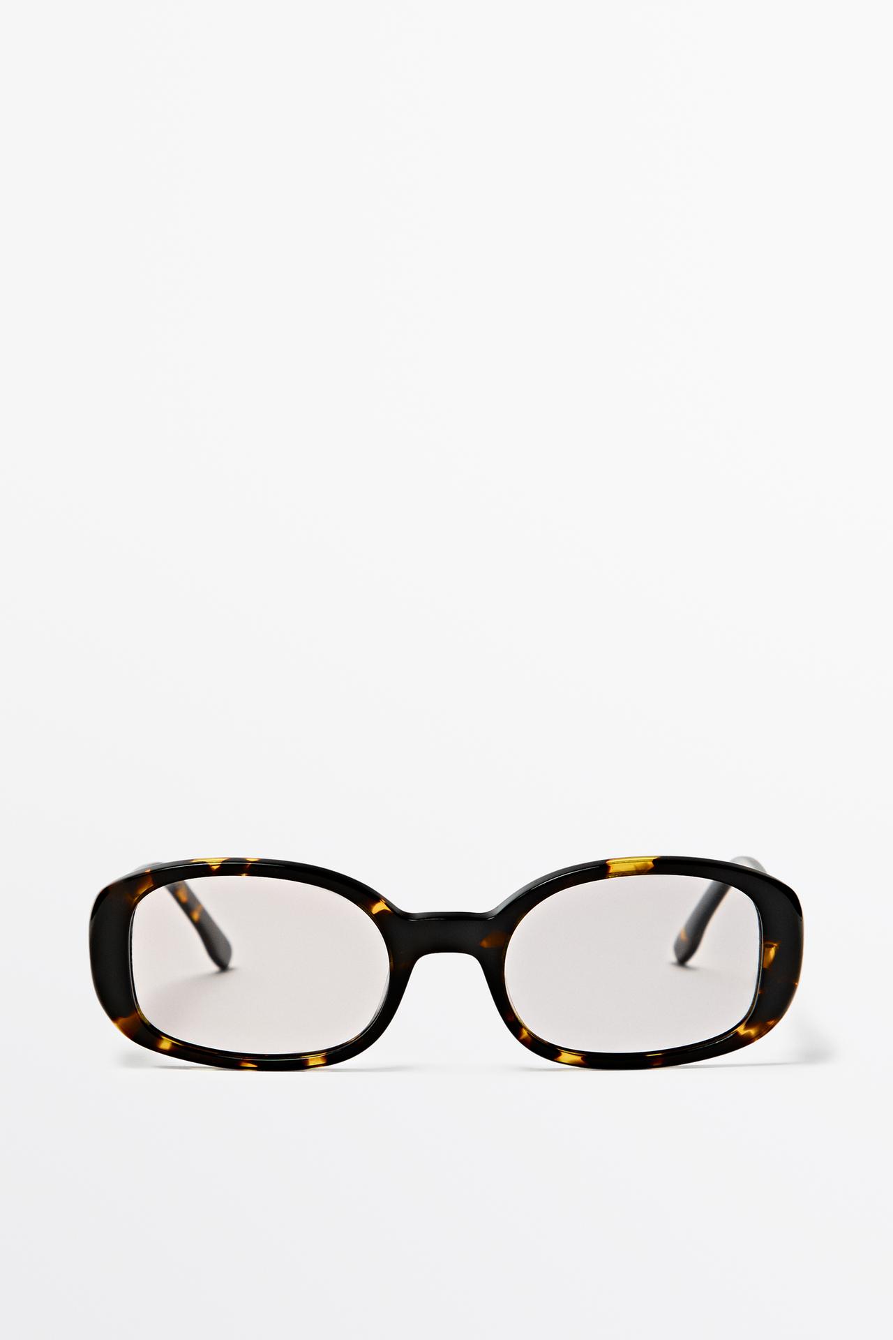 Oval tortoiseshell-effect sunglasses — BROWN