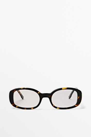 Oval tortoiseshell-effect sunglasses — BROWN 1