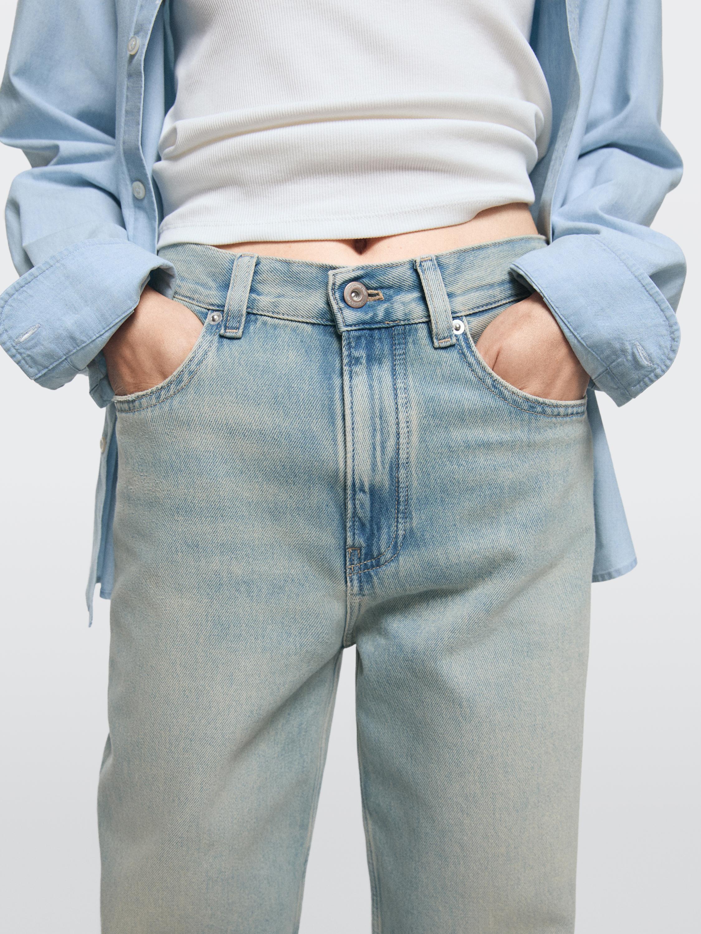 High-waist wide-leg jeans — BLUE