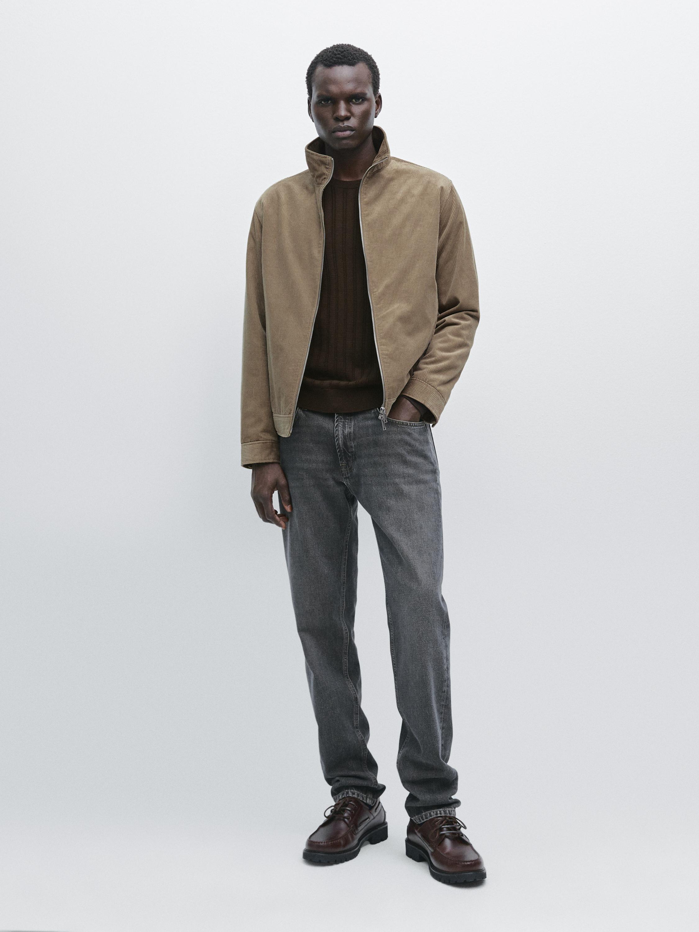 High neck corduroy jacket