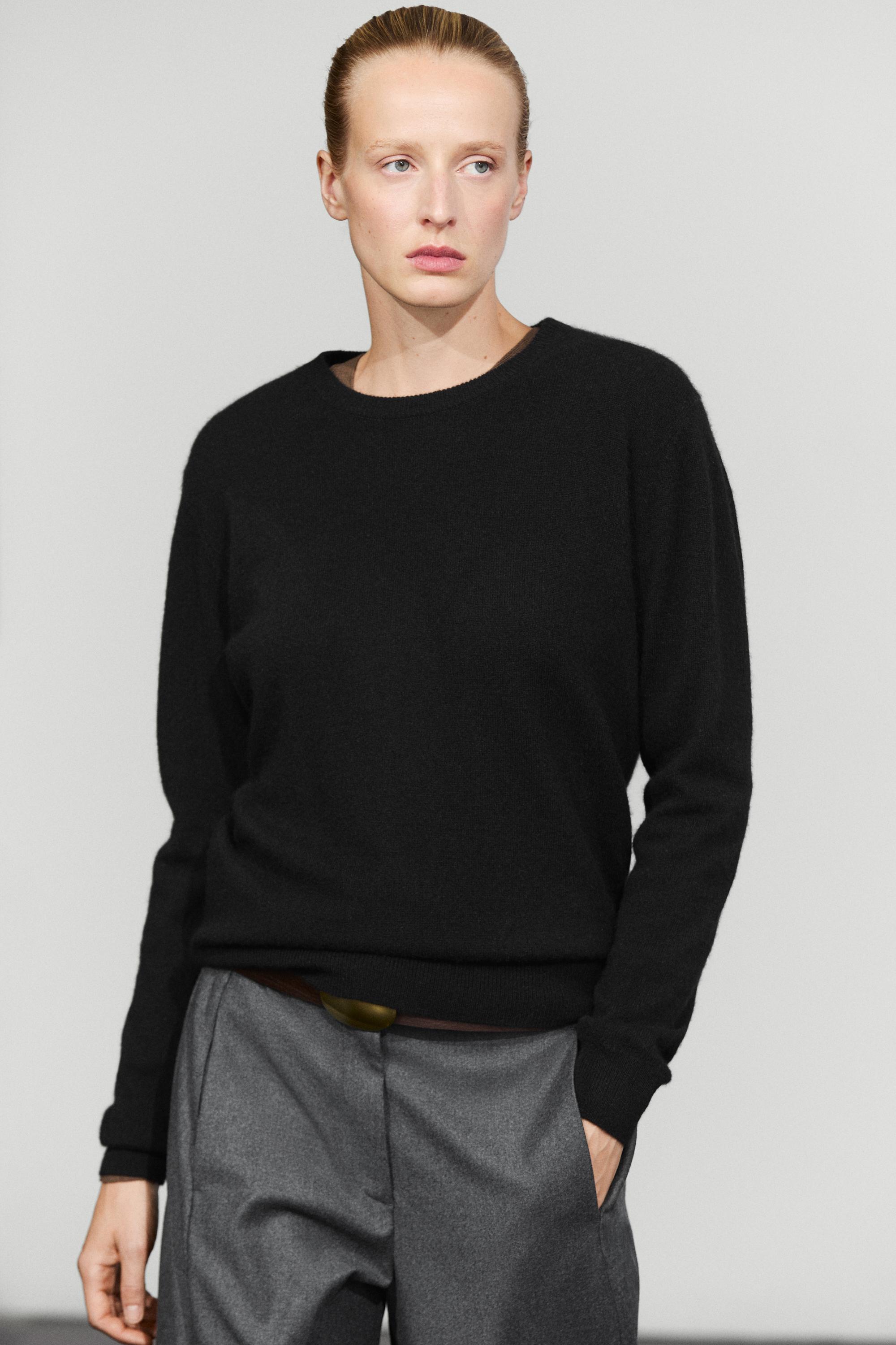 Pullover mit langen Ärmeln aus 100 % Kaschmir