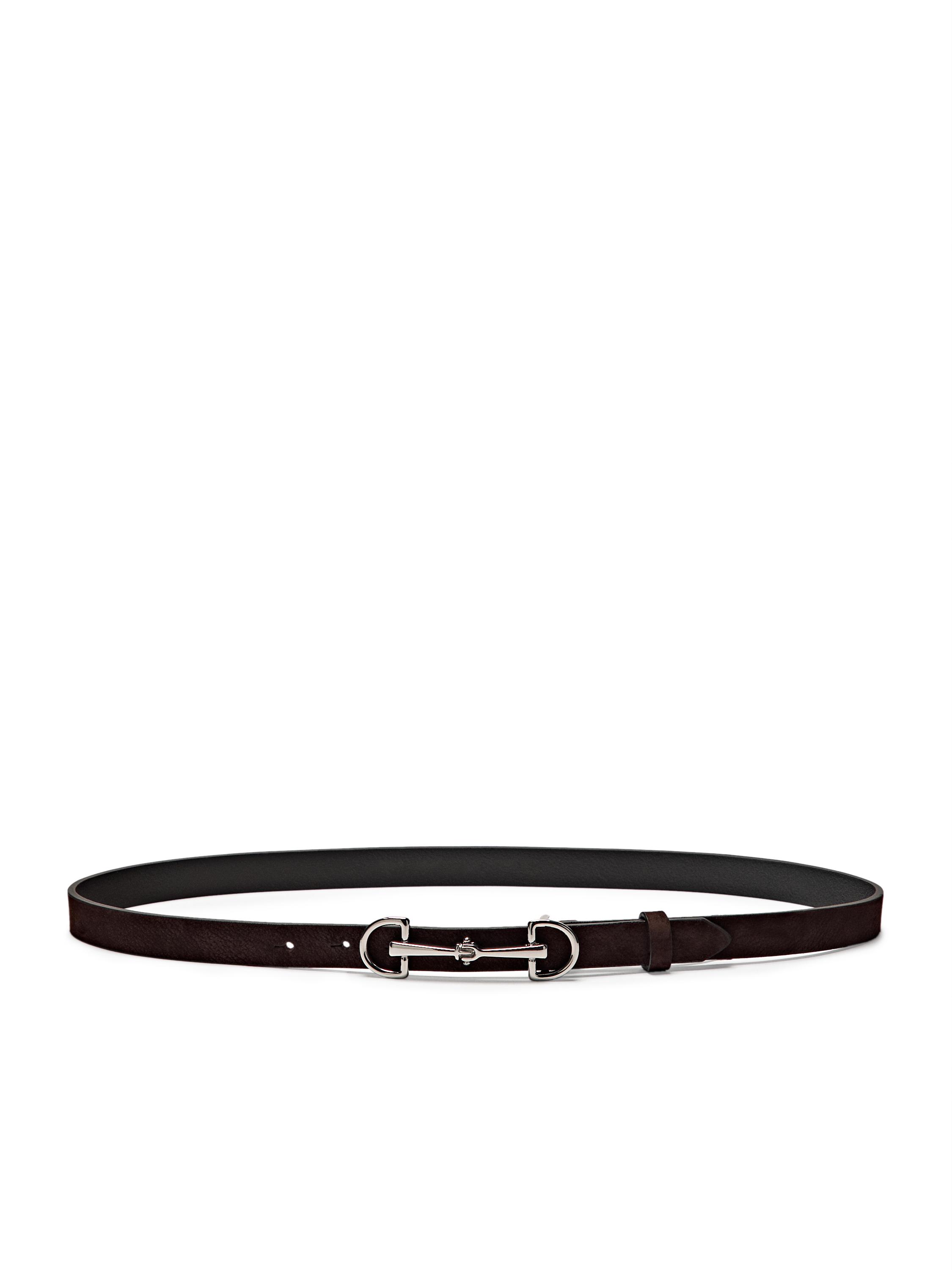 Nubuck leather equestrian belt — BROWN