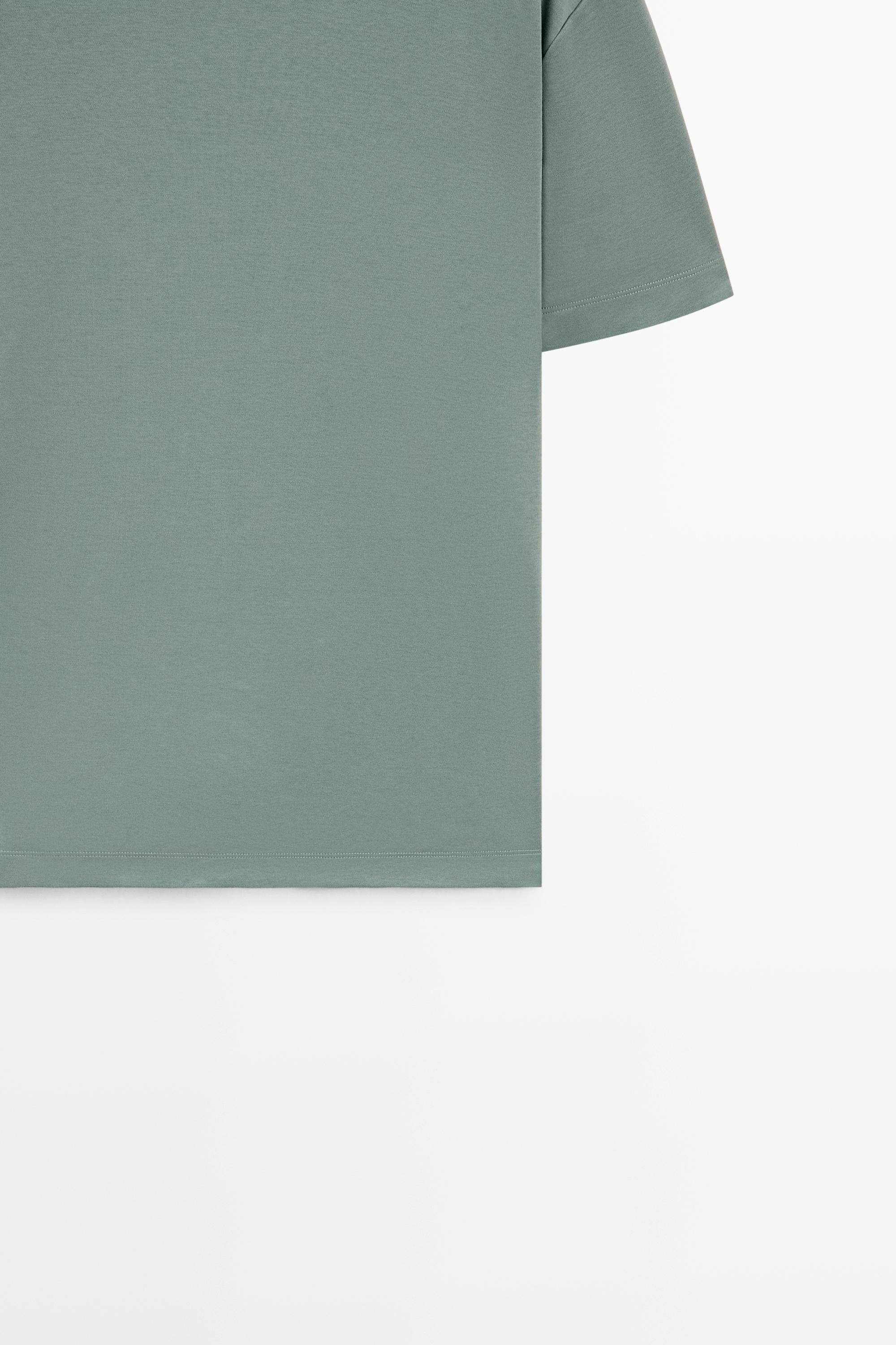 100% cotton short sleeve T-shirt — Greyish green