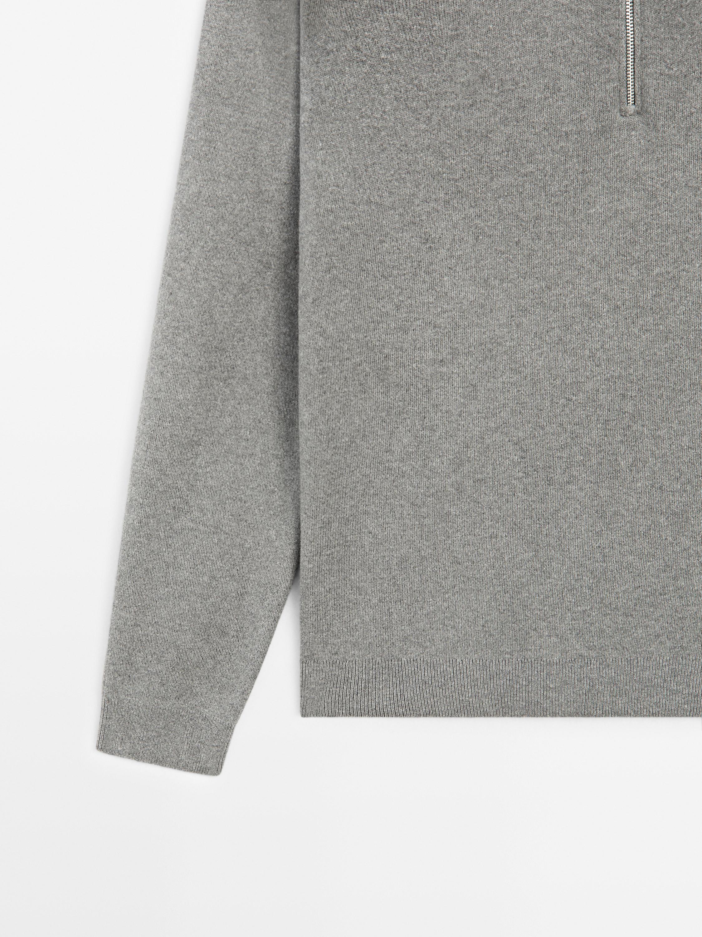 Sweat à Capuche Massimo Dutti Homme Taille S - Gris - Mélange Coton Et Cachemire