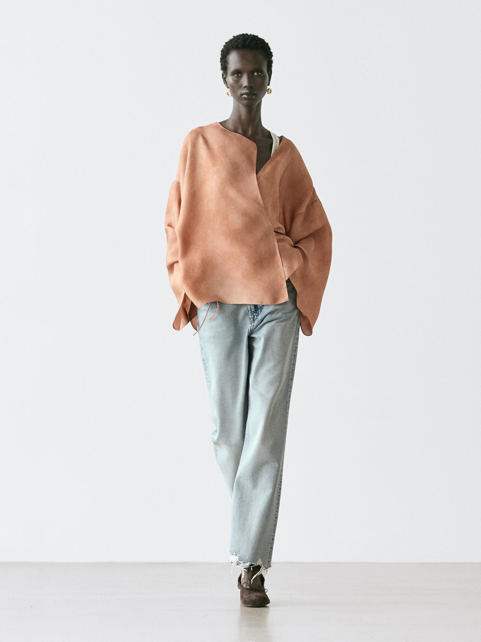 Camicetta Morbida Incrociata - Beige - M-L - Massimo Dutti - Femminile