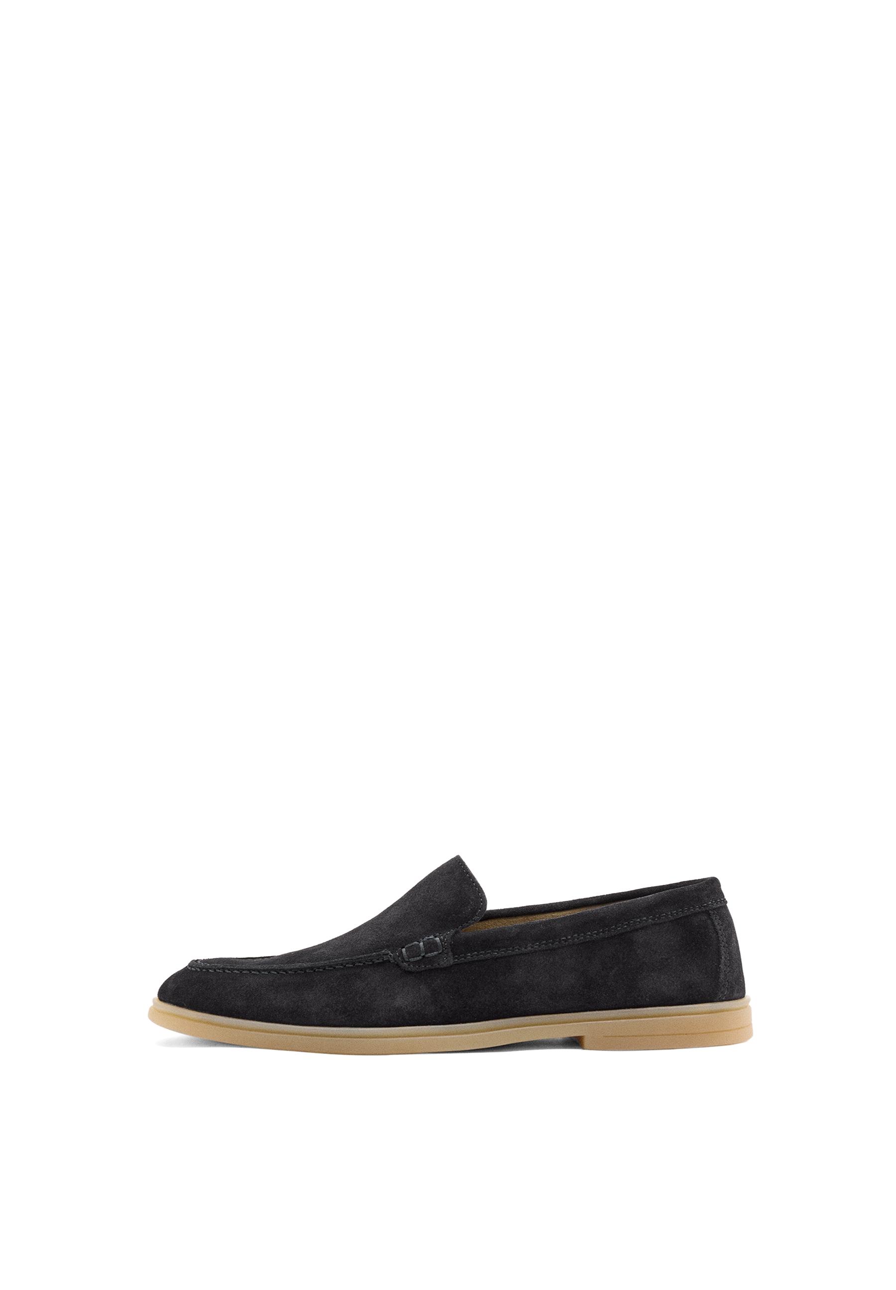 Split leather loafers — BLUE