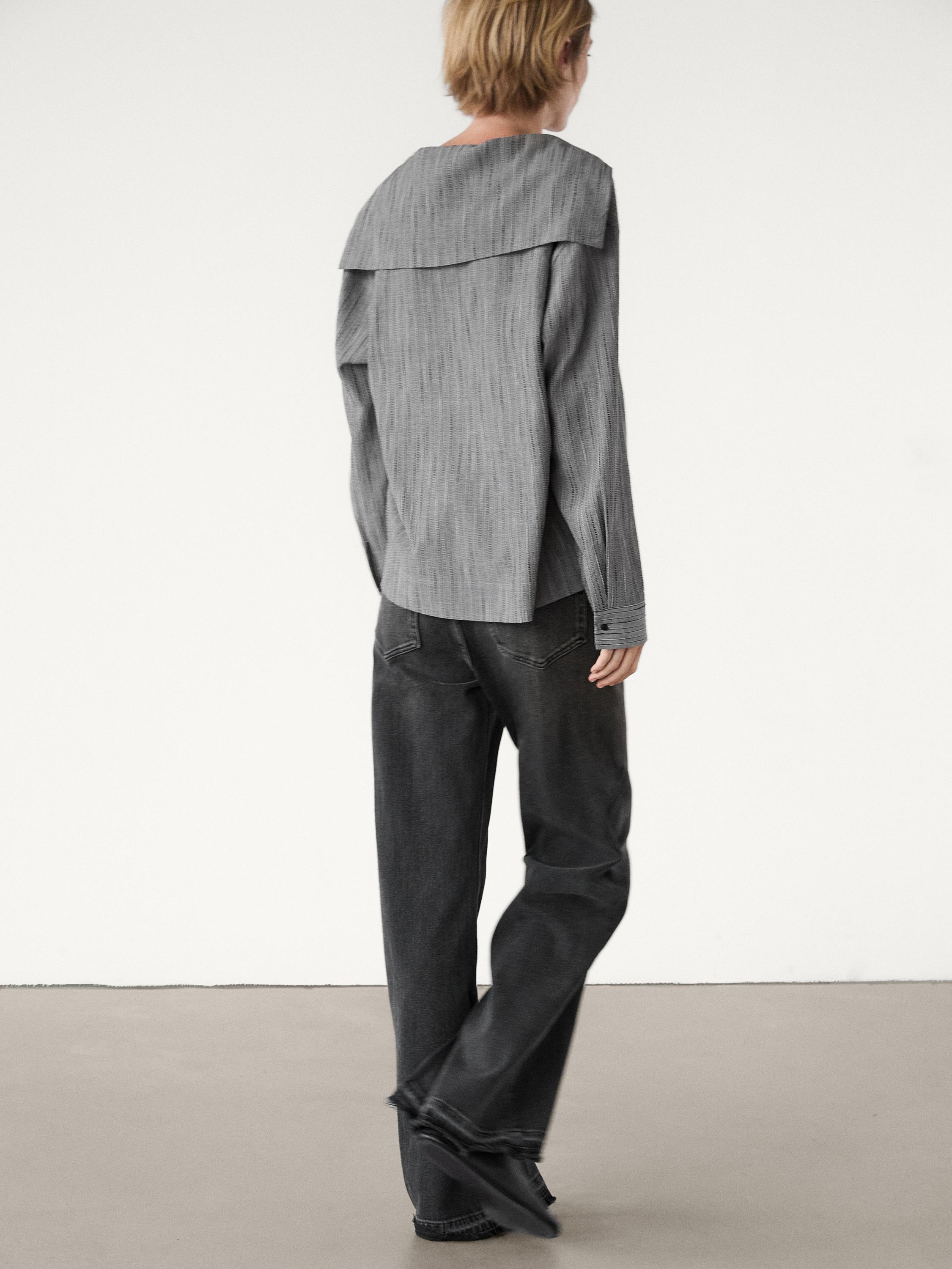 Cotton blend shirt with print detail