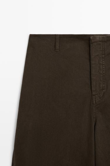 Pants carrot fit seam details — Chocolate 9