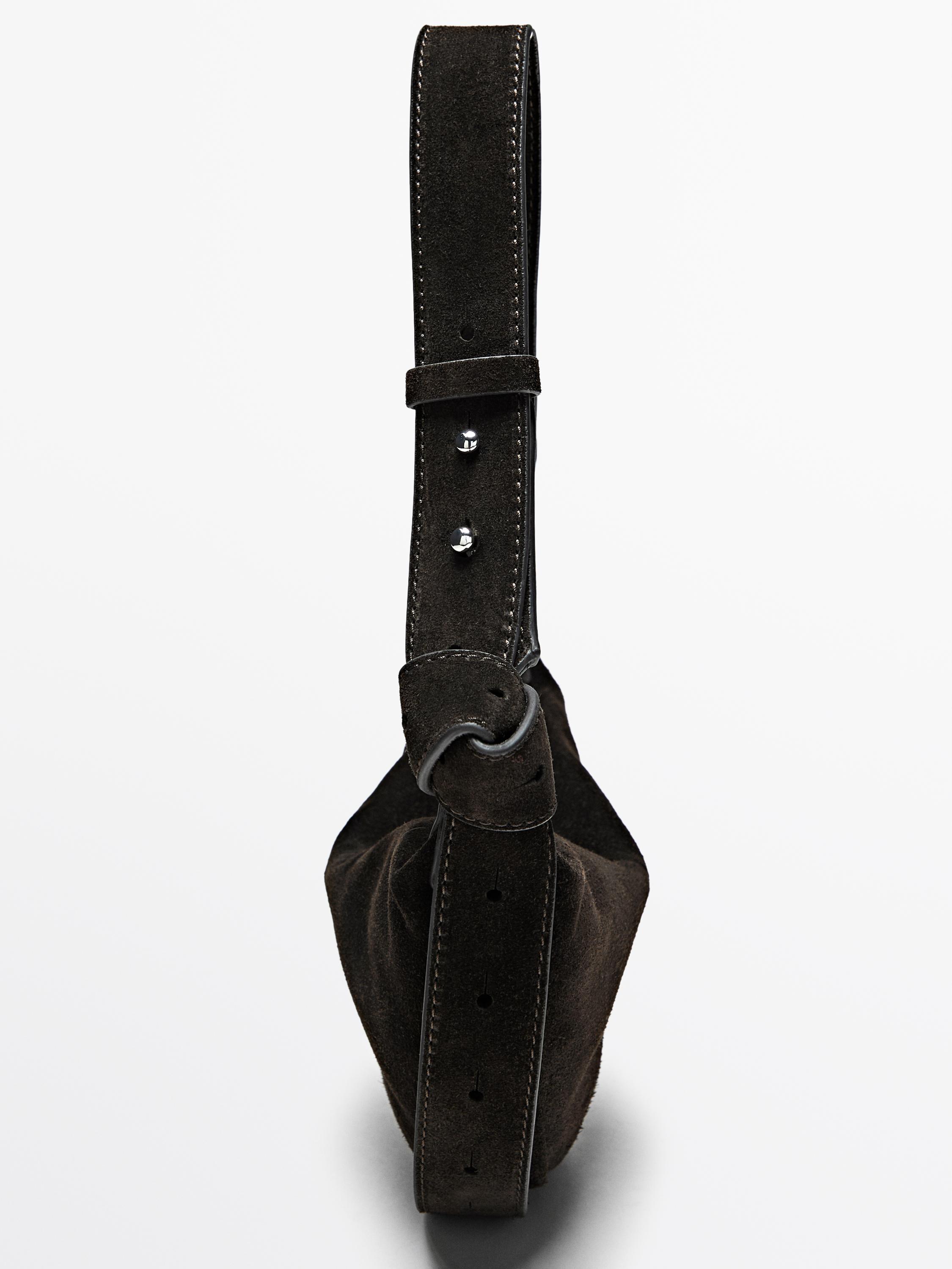 Mini borsa a tracolla in pelle scamosciata