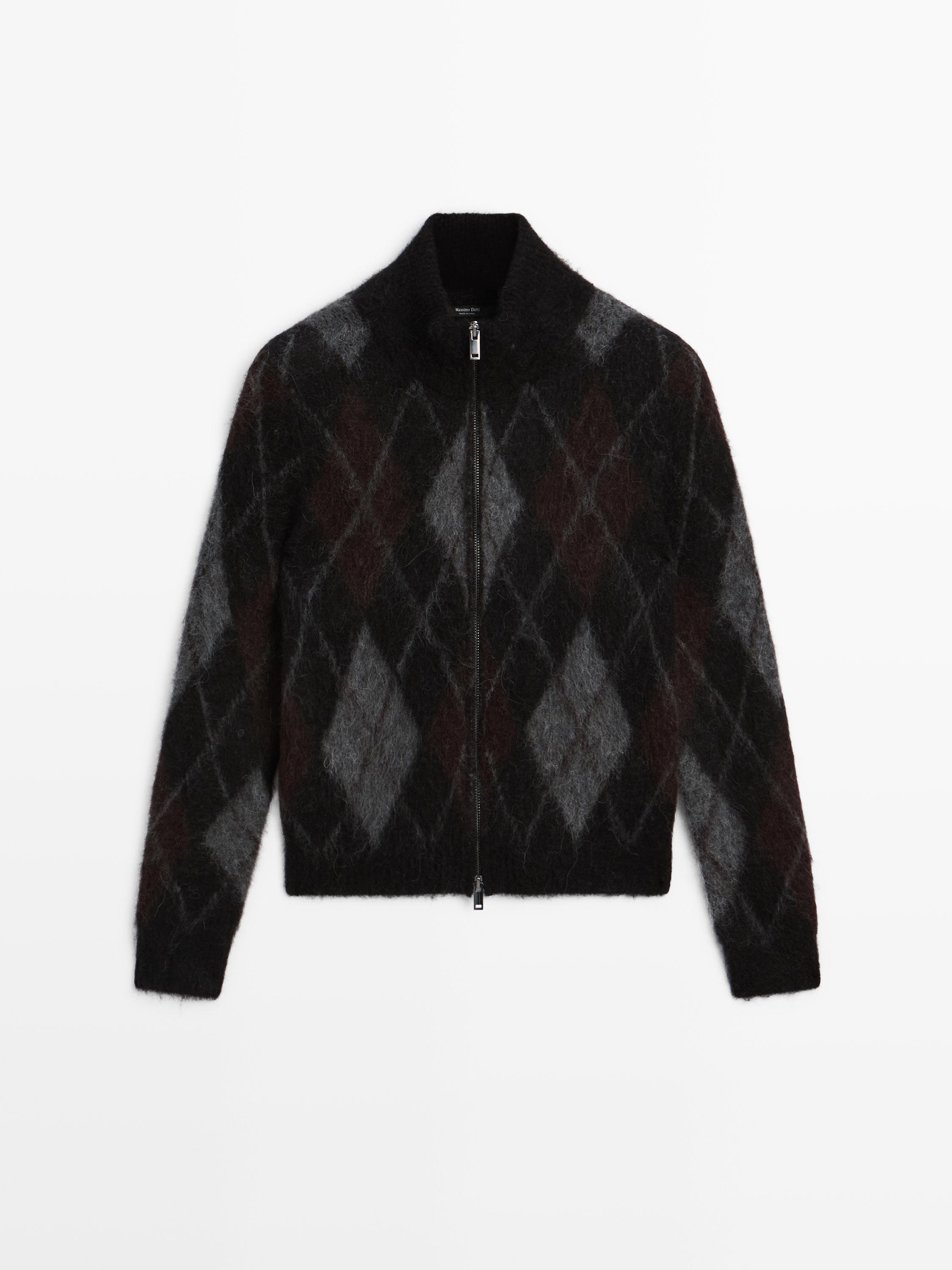 Cardigan aus Alpakawolle mit Rautenmuster