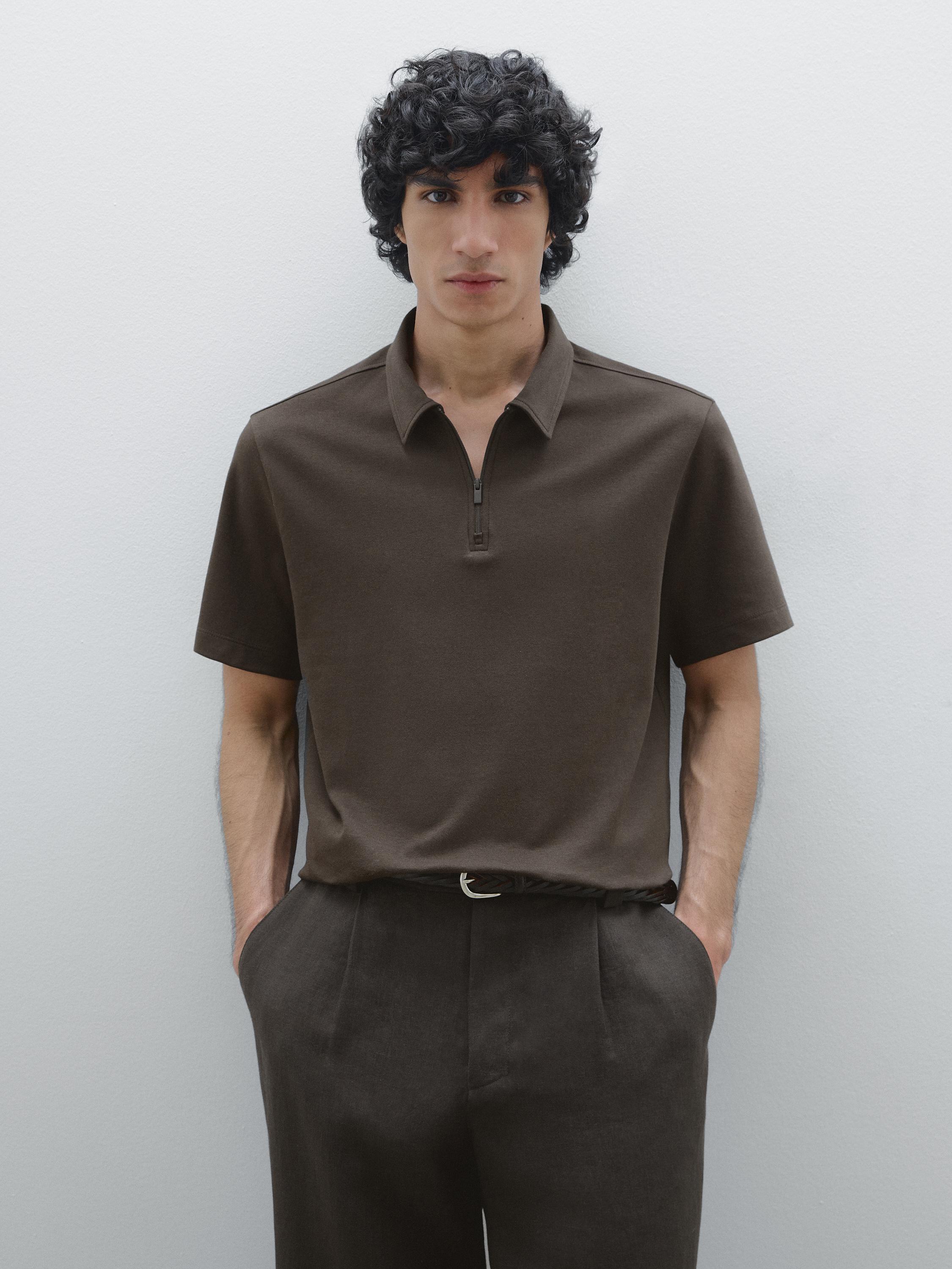 Short sleeve cotton polo shirt