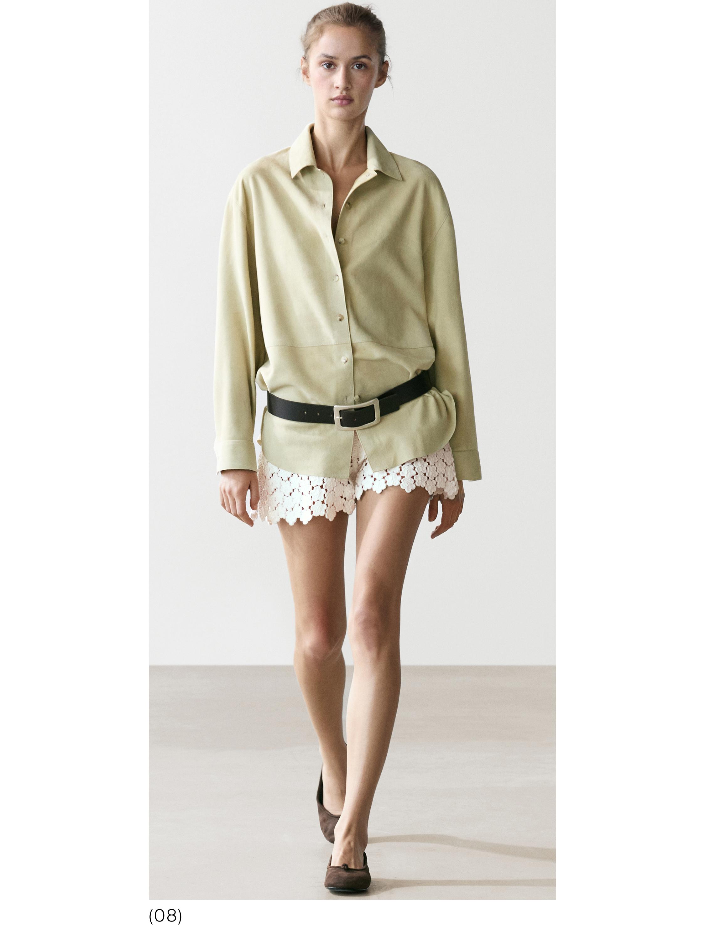 Suede leather shirt — SAND