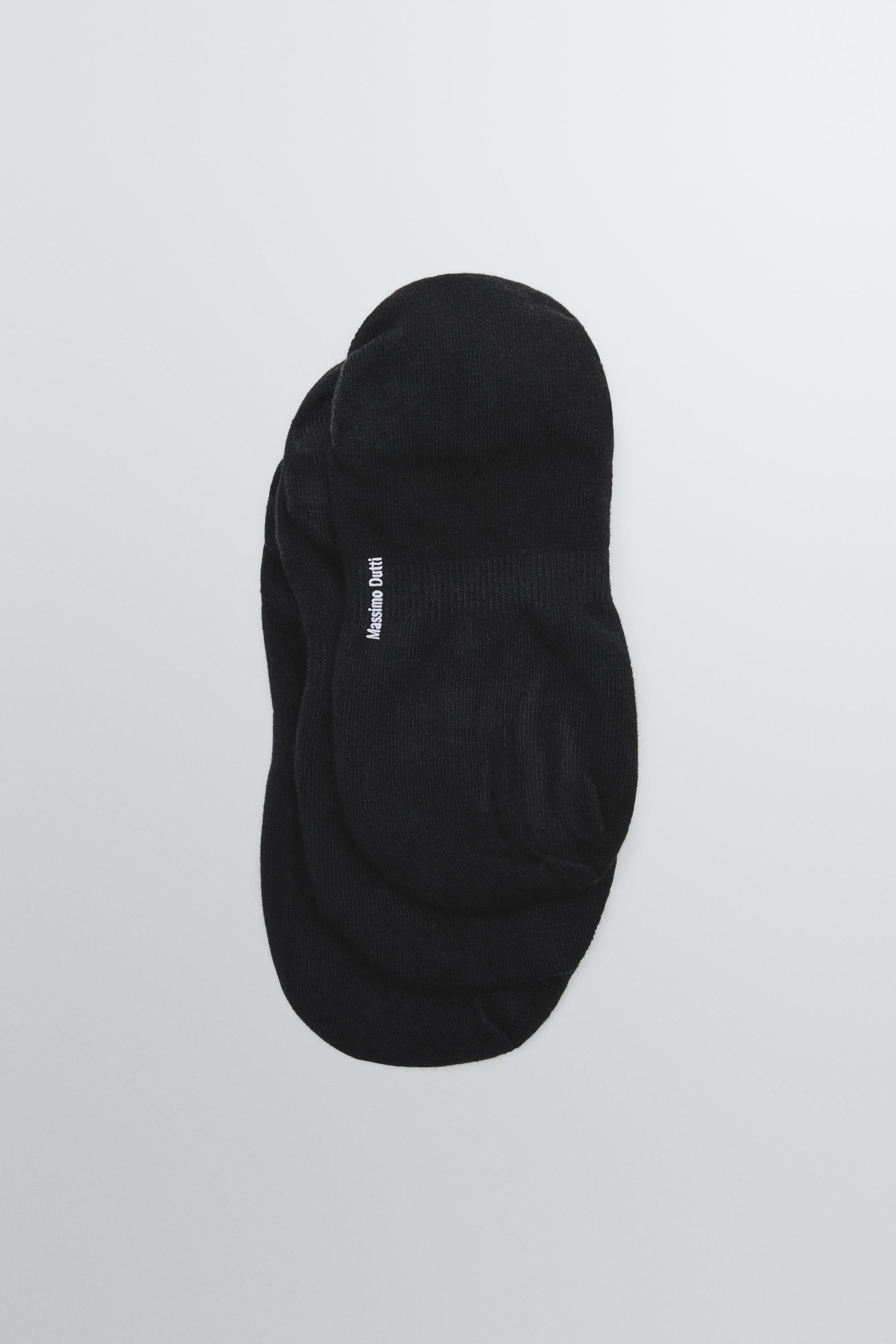 Pack of 3 pairs of no-show cotton blend socks — BLACK