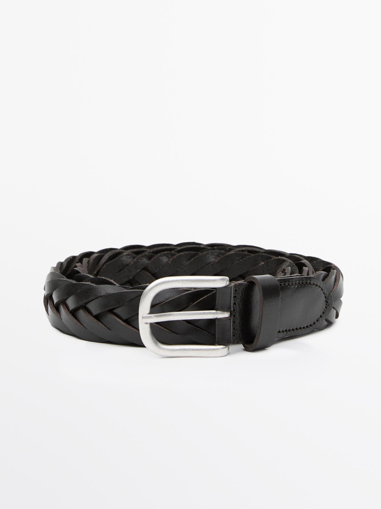Cintura Intrecciata In Pelle Nappata - Marrone - 100 - Massimo Dutti - Maschile
