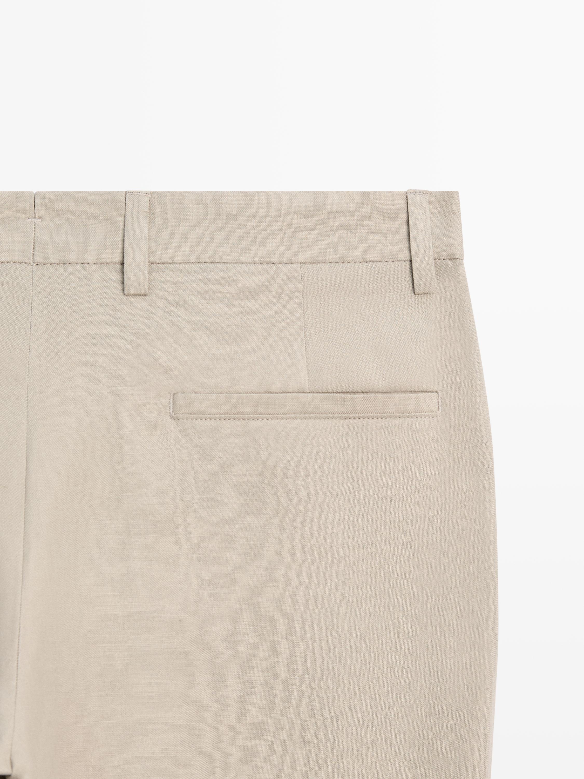 Linen suit pants — BEIGE