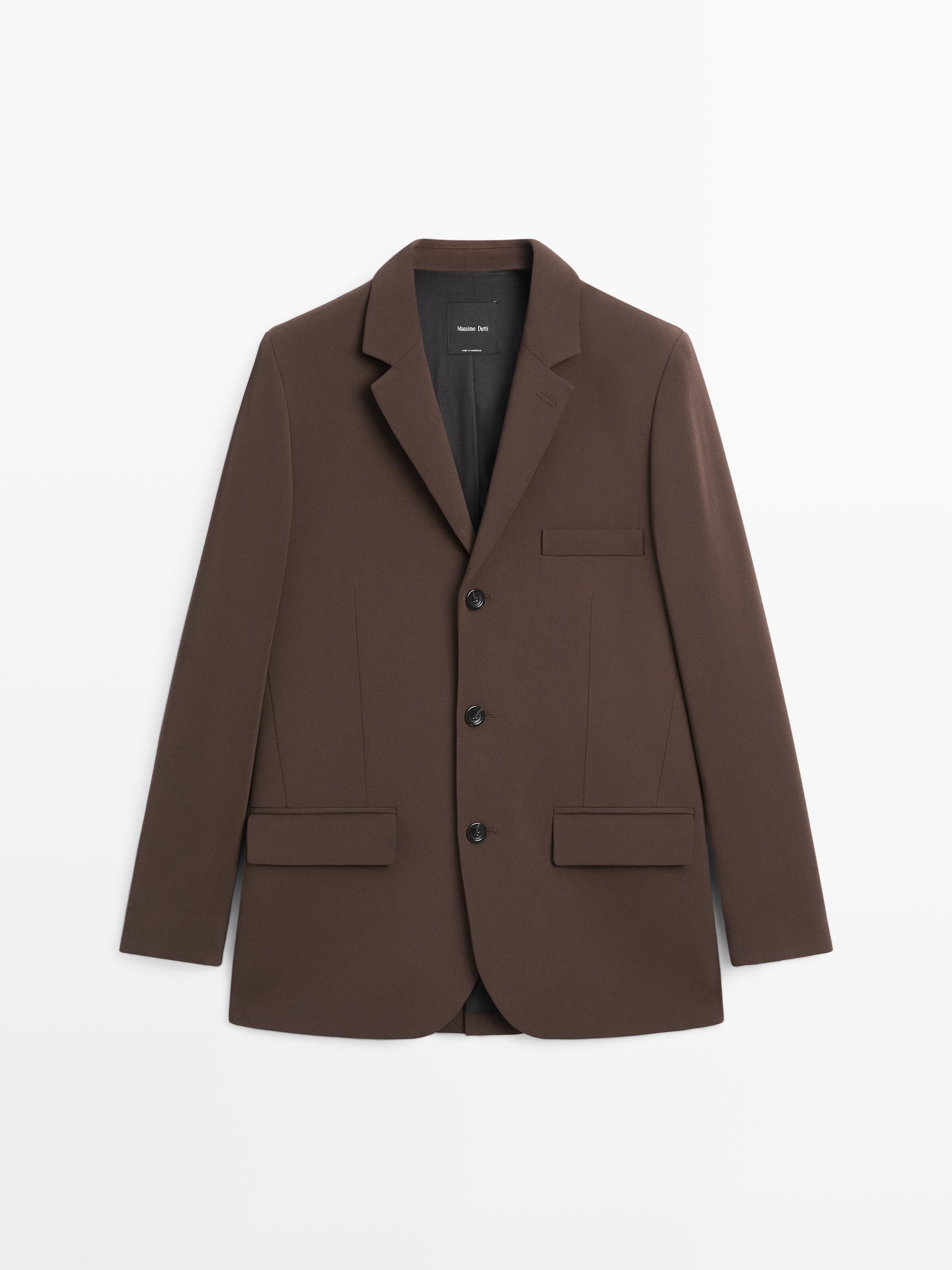 Crepe blazer — Chocolate
