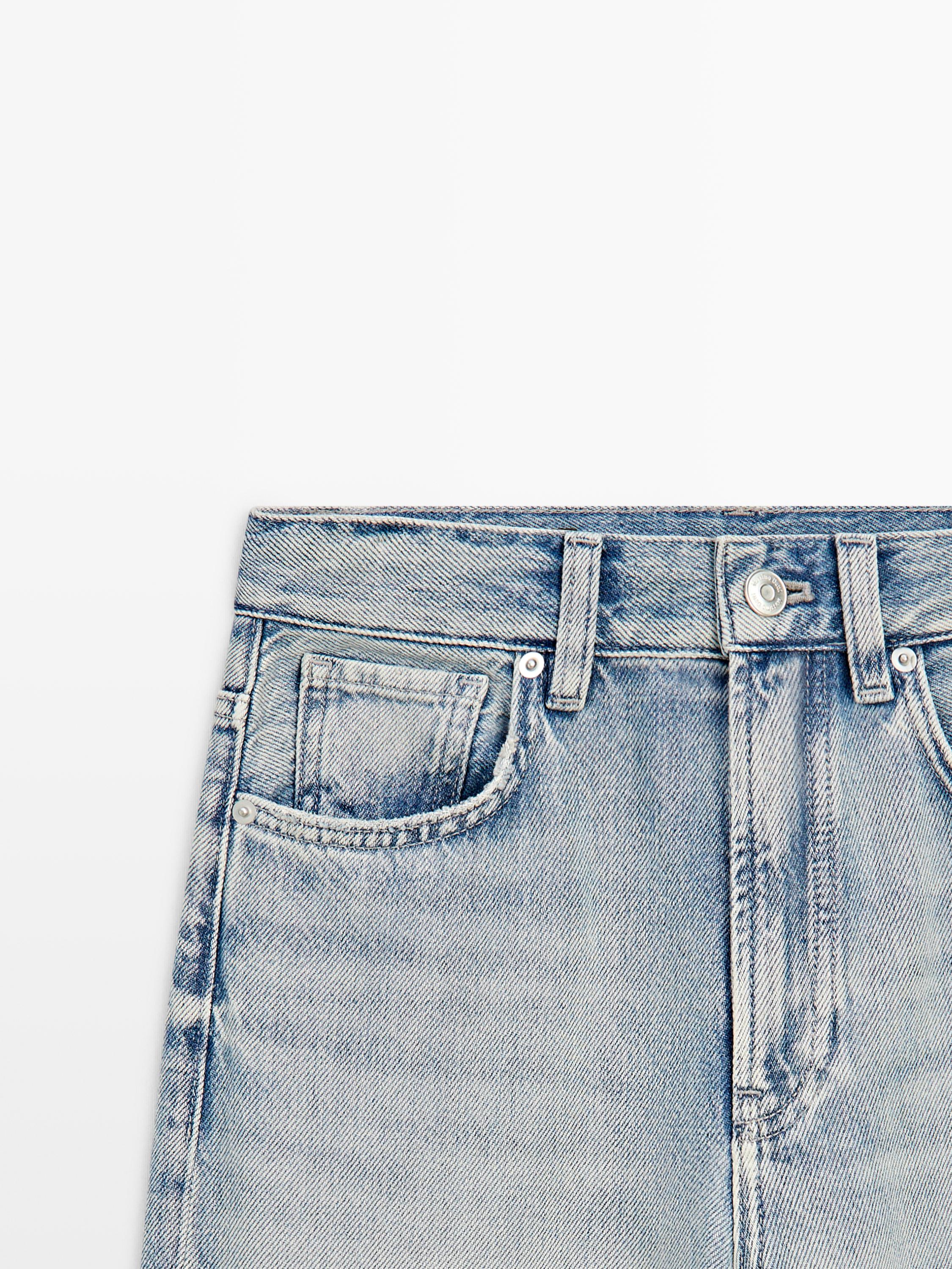 High-waist wide-leg jeans — Light Blue