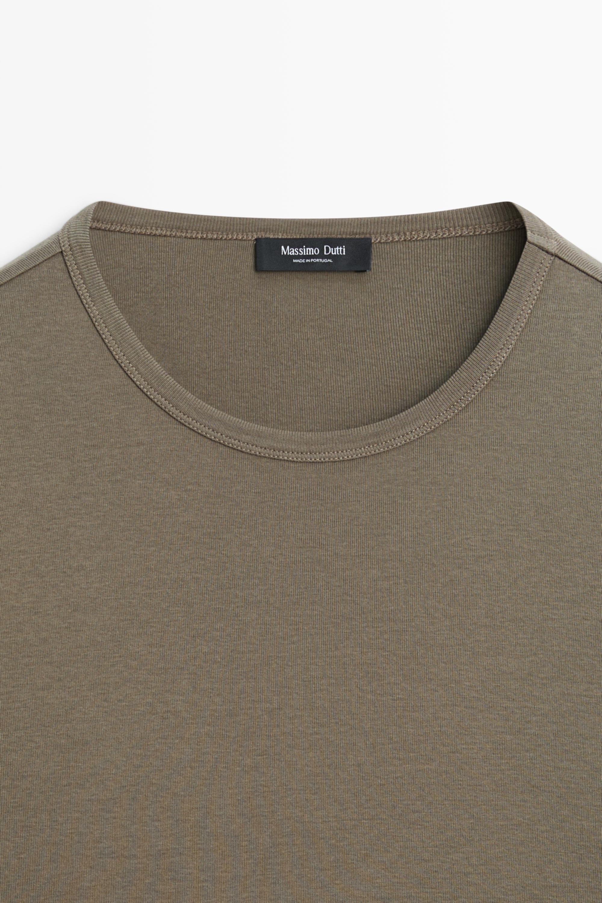 100% cotton short-sleeve T-shirt — KHAKI