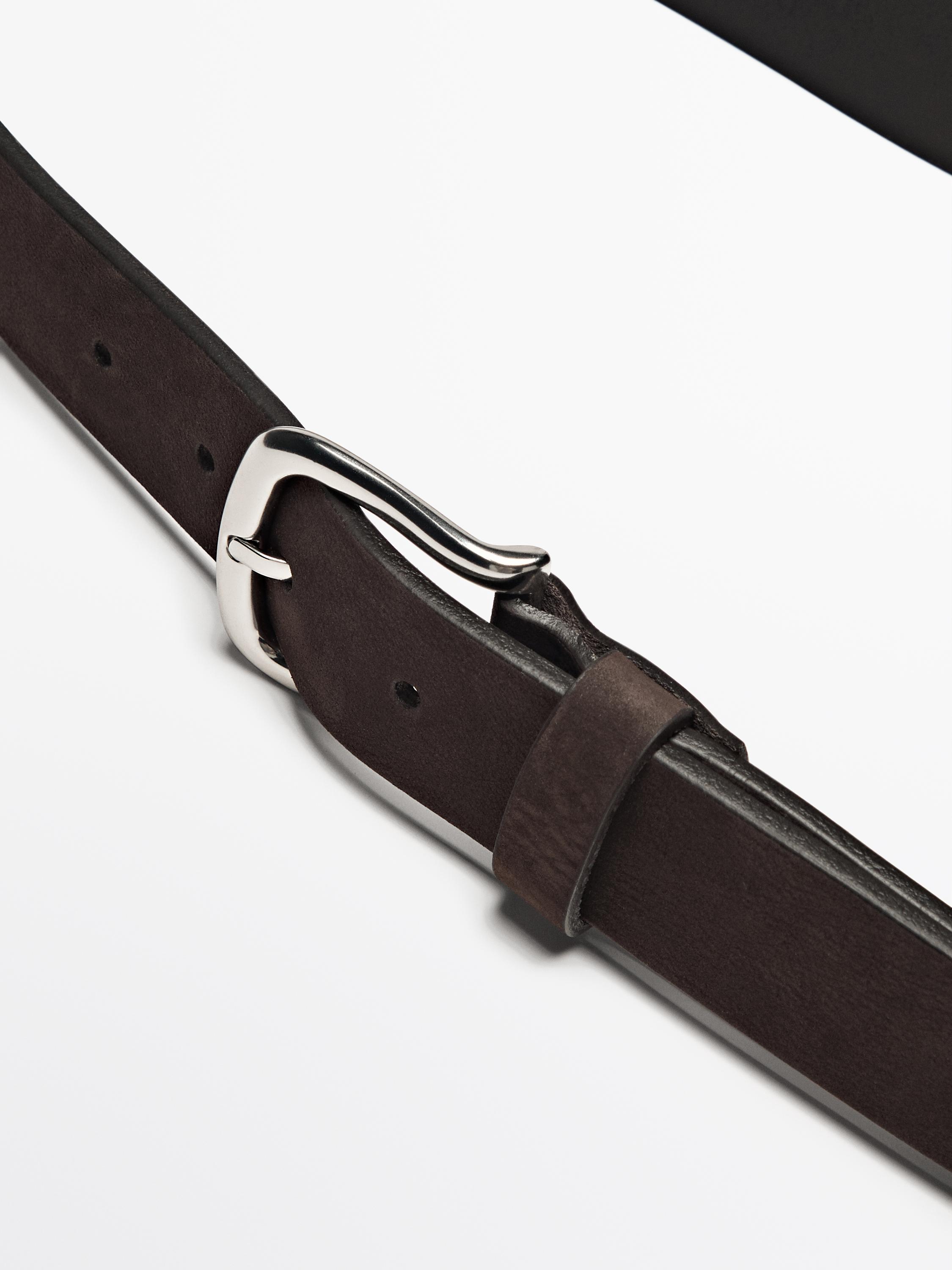 Nubuck leather belt