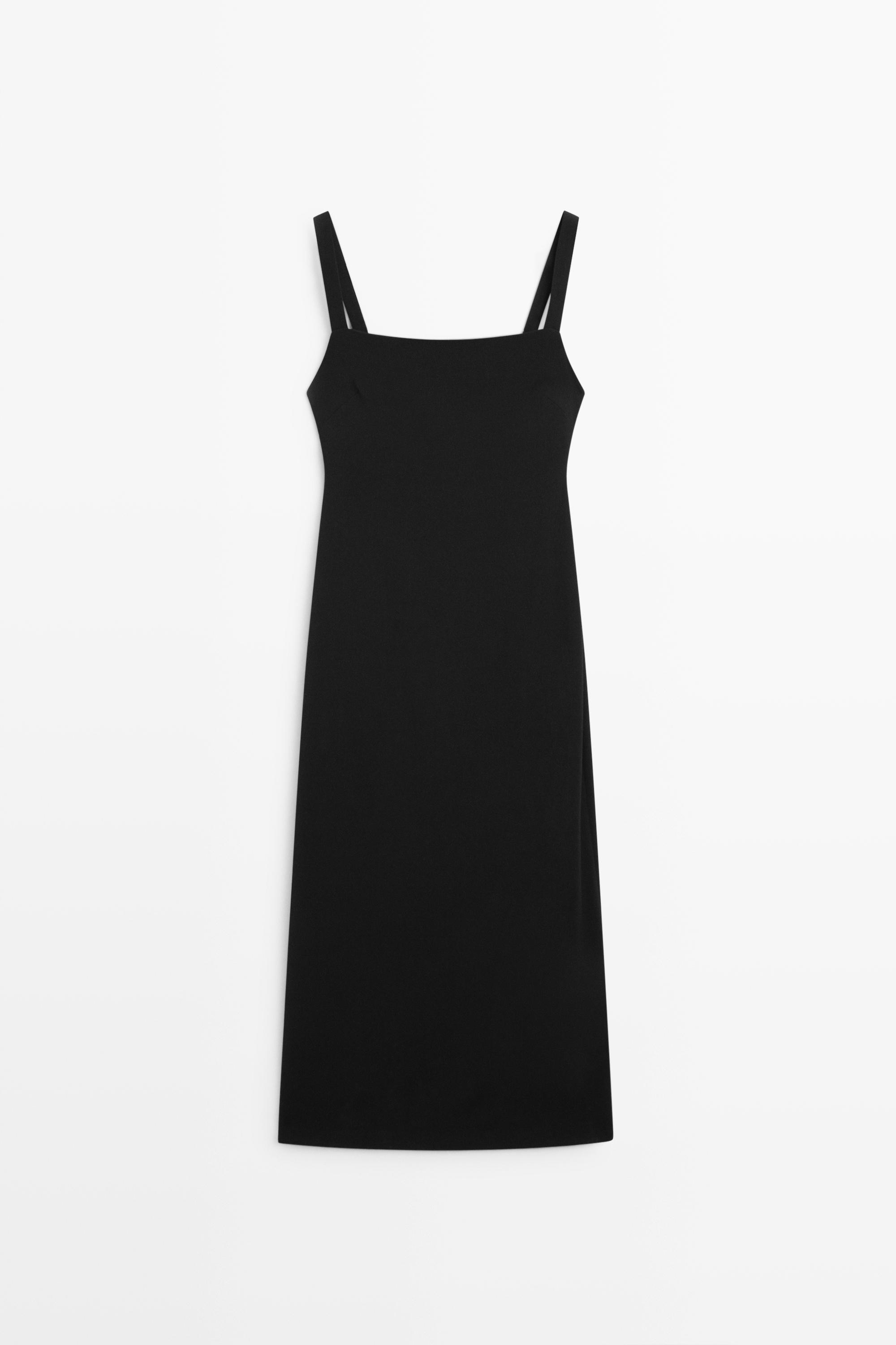 Strappy midi dress — Black