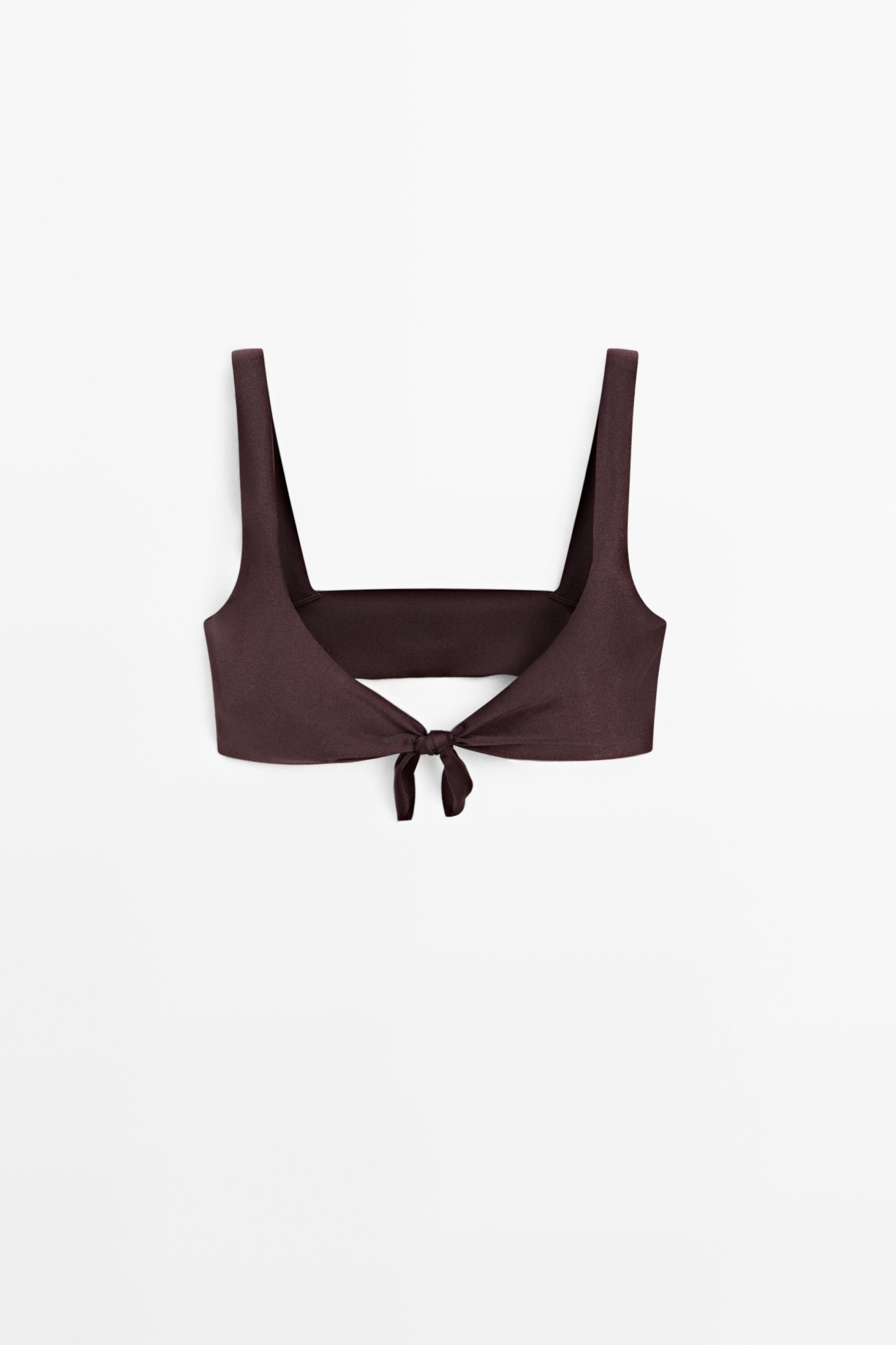 Shimmery bikini top — BROWN