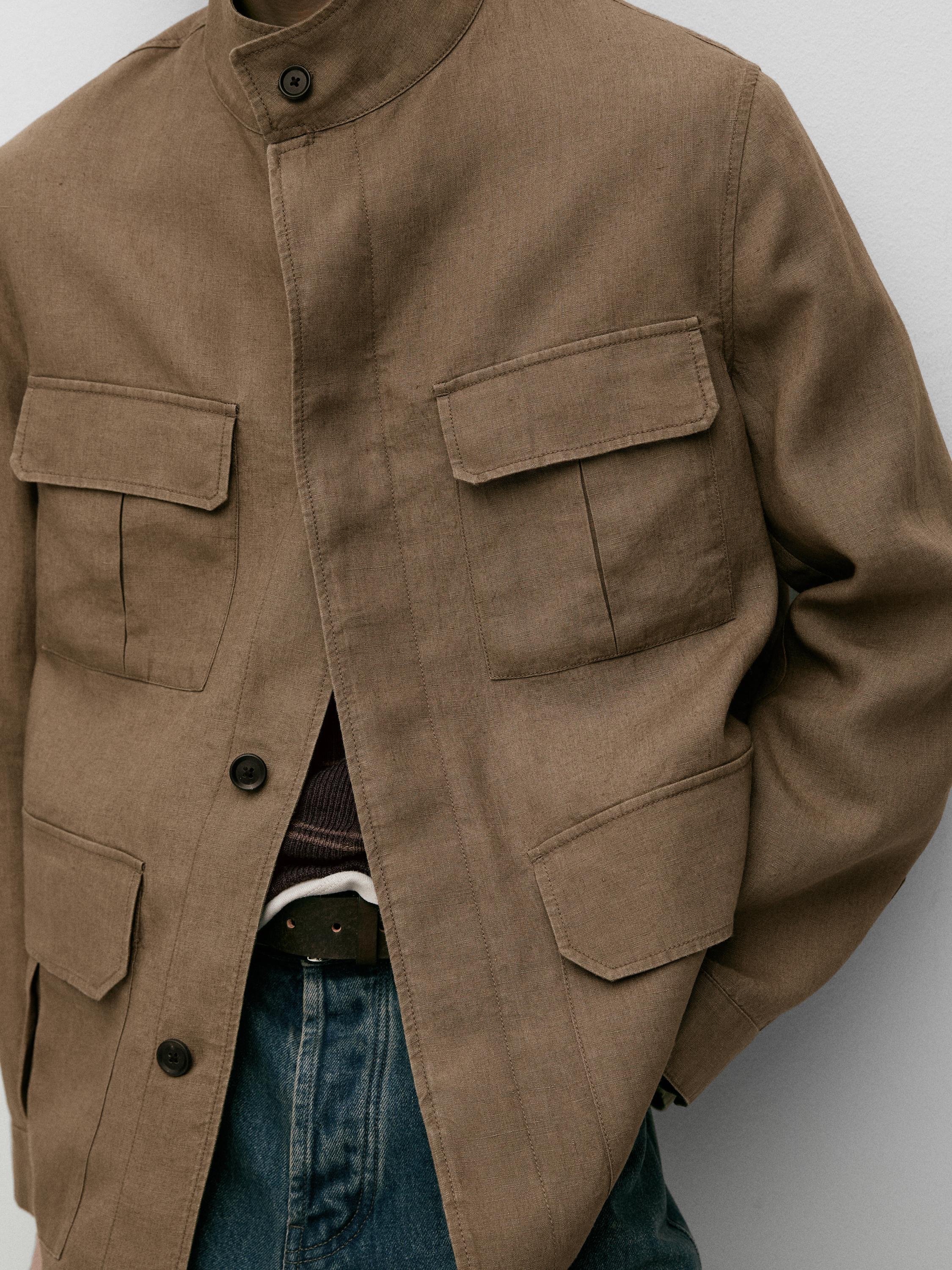 100% linen Safari jacket — OCHRE